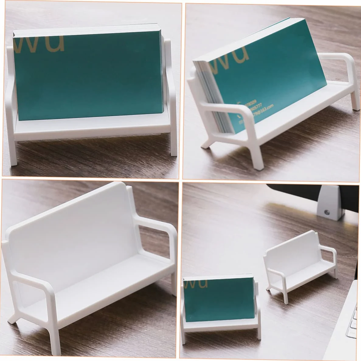 jojofuny 3 Set Porta Biglietti Da Visita Saluto Display Titolari In Piedi Organizzatore Esposizione Di Biglietti Da Visita Supporti Per Carte Bianca Abs 2 Pezzi * 3