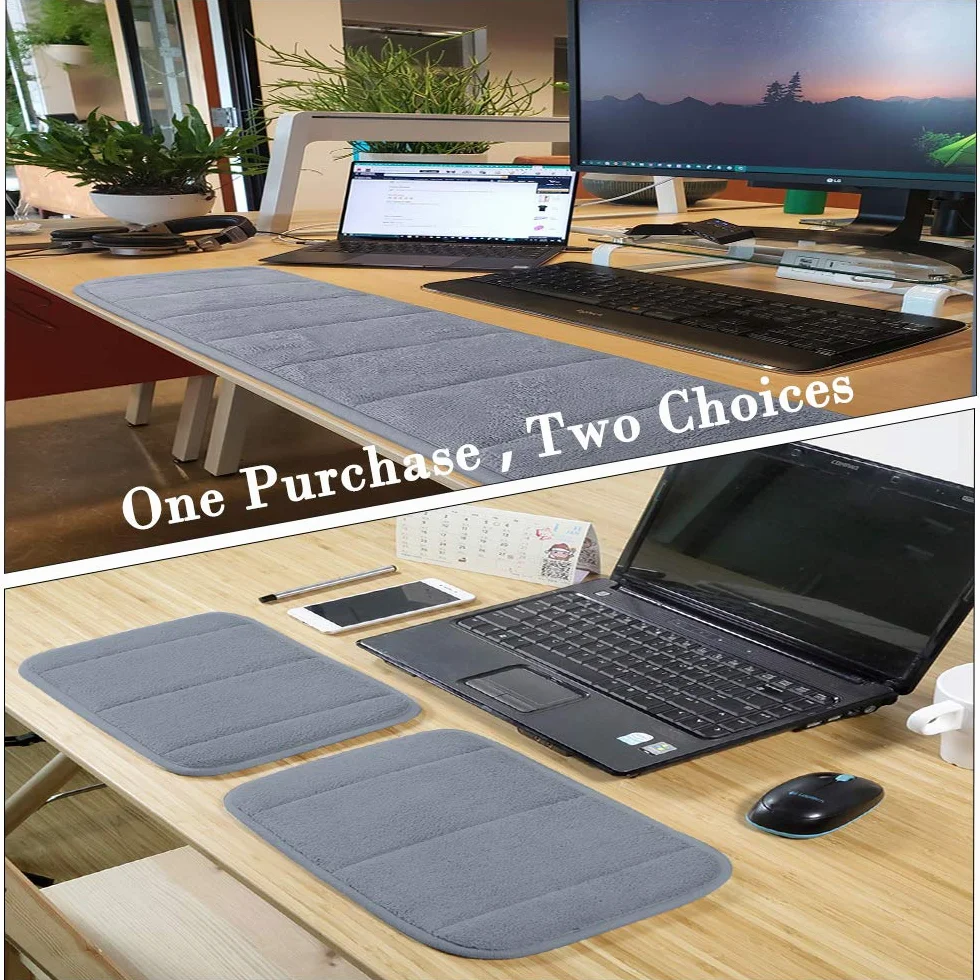 Set di 2 Gomitiere Ergonomiche in Memory Foam per Tastiera e Poggiapolsi