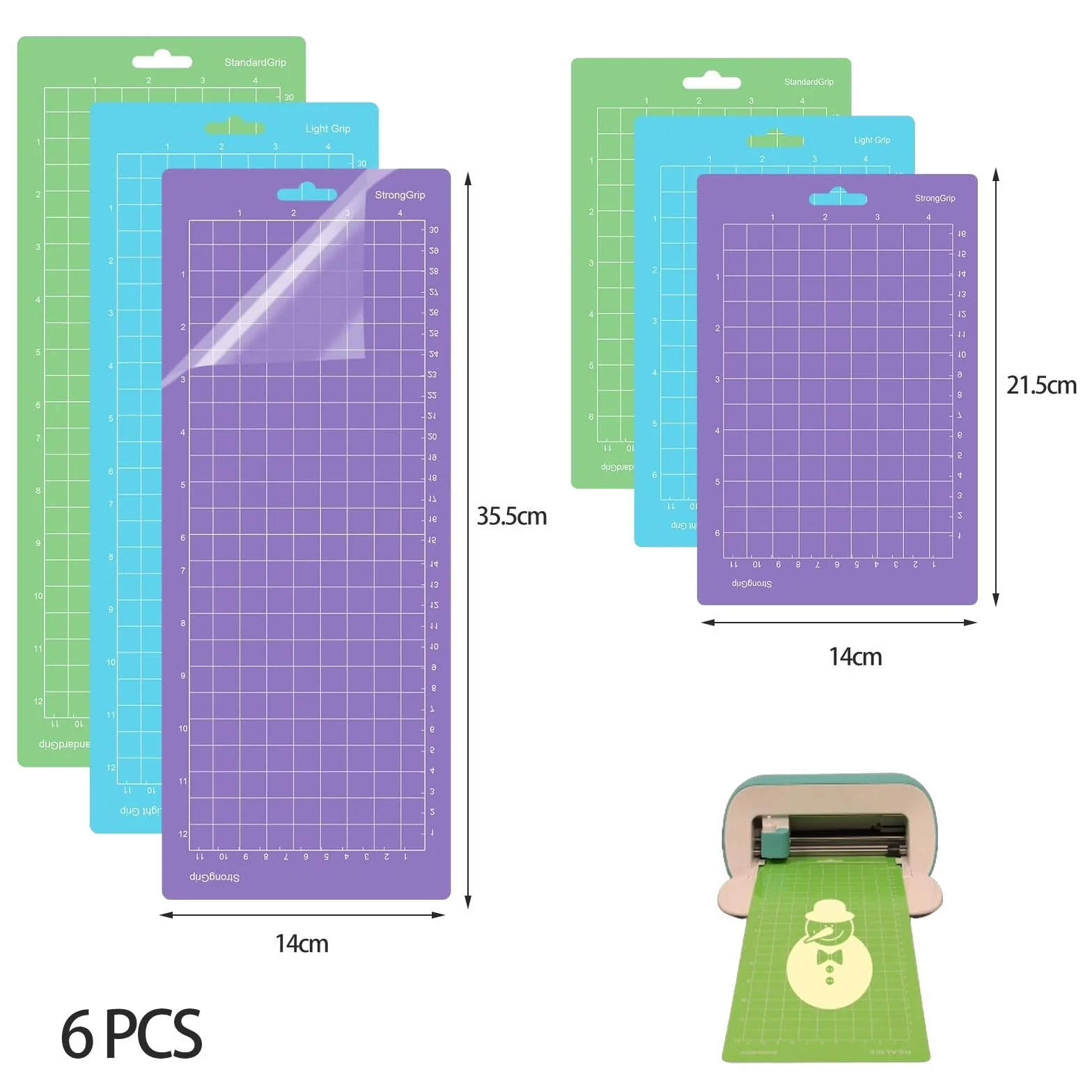 Tappetino da Taglio per Cricut Joy 4,5" x 12" + 4,5" x 6,5" Varietà Grip Accessori di Ricambio 6 Pezzi