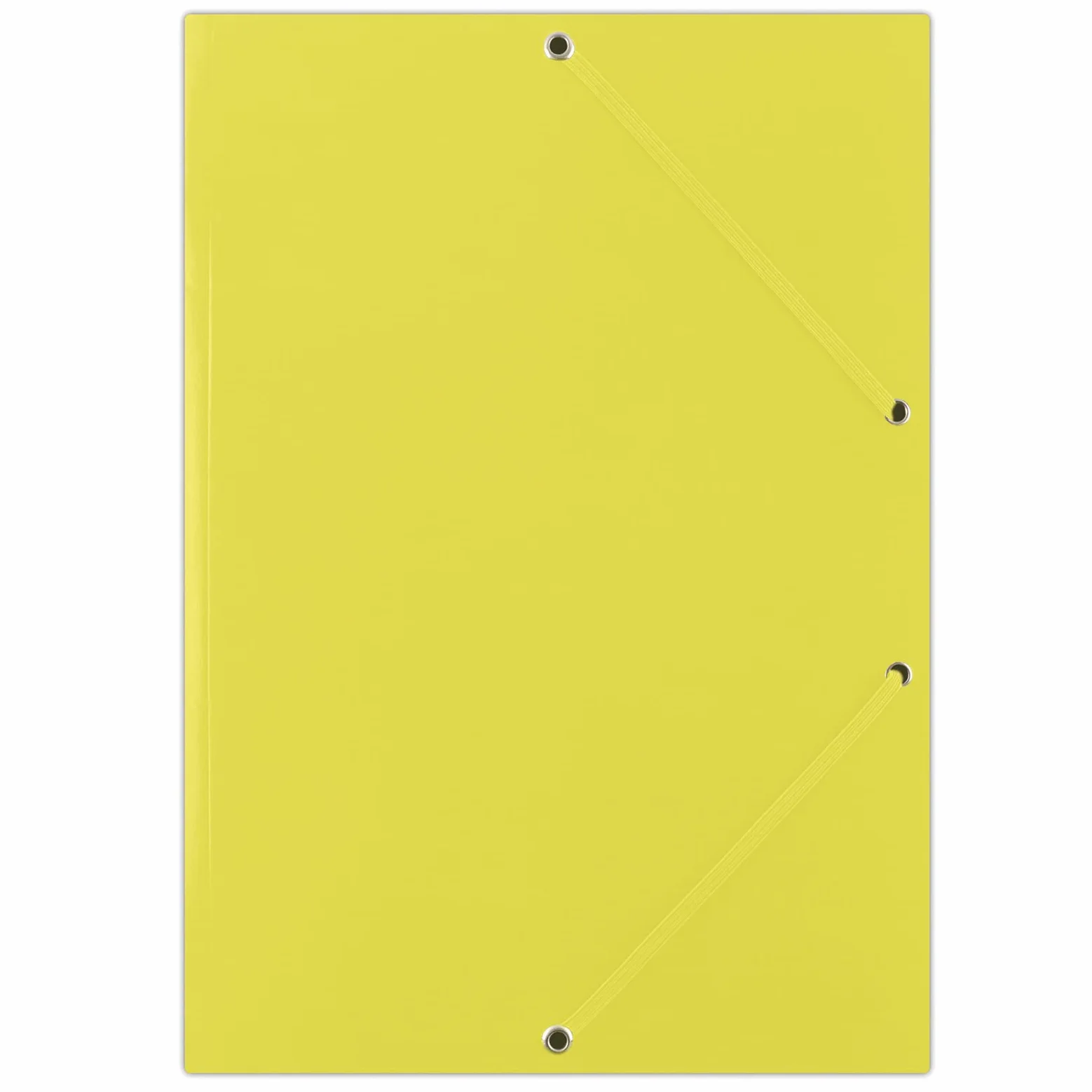 DONAU FEP11G - Cartellina portadocumenti A4, in cartone resistente, con 2 elastici in gomma, confezione da 50 pezzi, colore: giallo, ideale per l'ufficio e la scuola, punto verde
