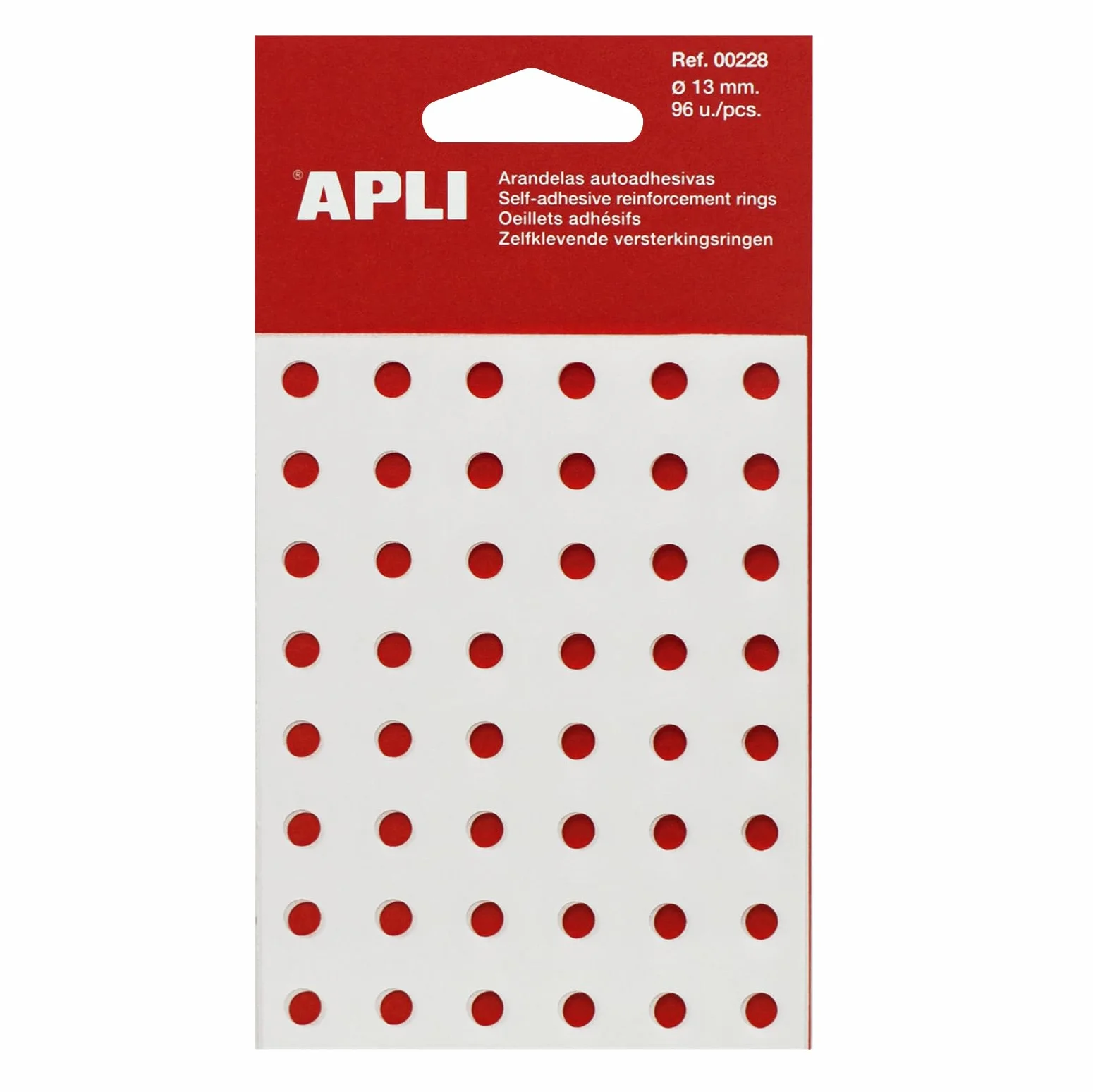 Apli 228 Set di anelli di rinforzo 96 pezzi trasparente
