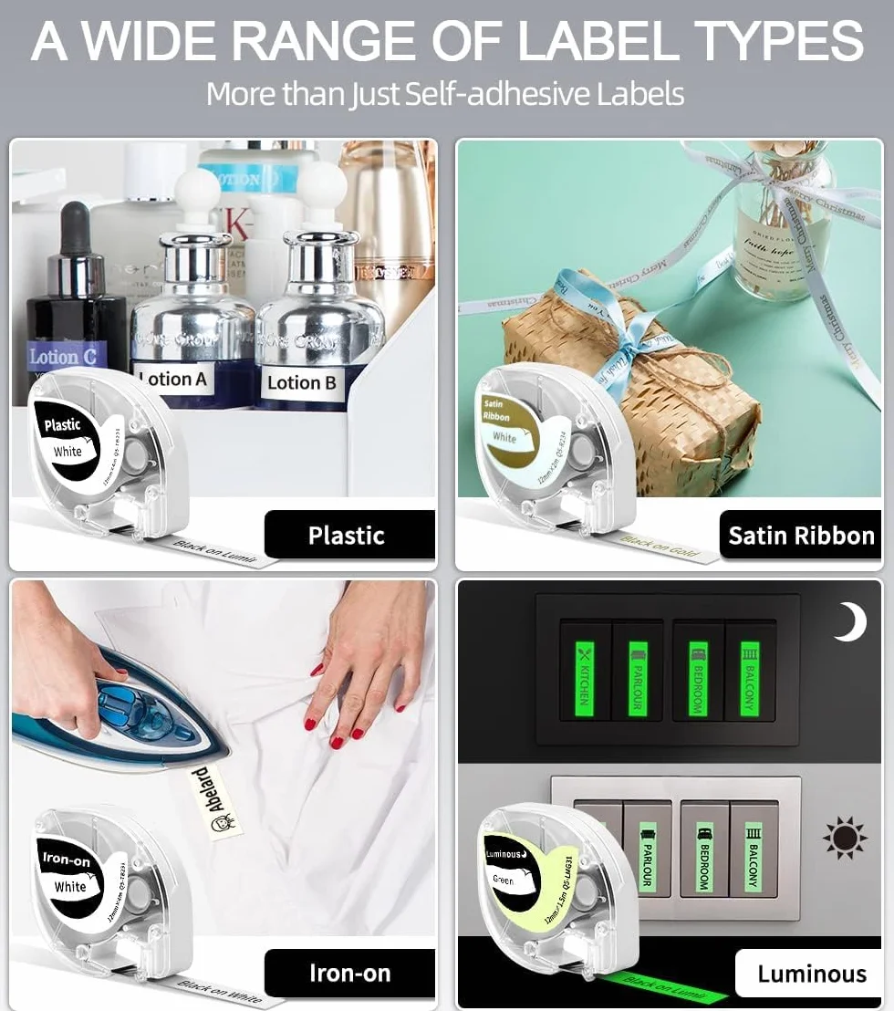 Phomemo P12-Pro - Stampante per etichette Bluetooth, monocromatica, termica, con 3 nastri per etichette, ricaricabile USB, per casa e ufficio