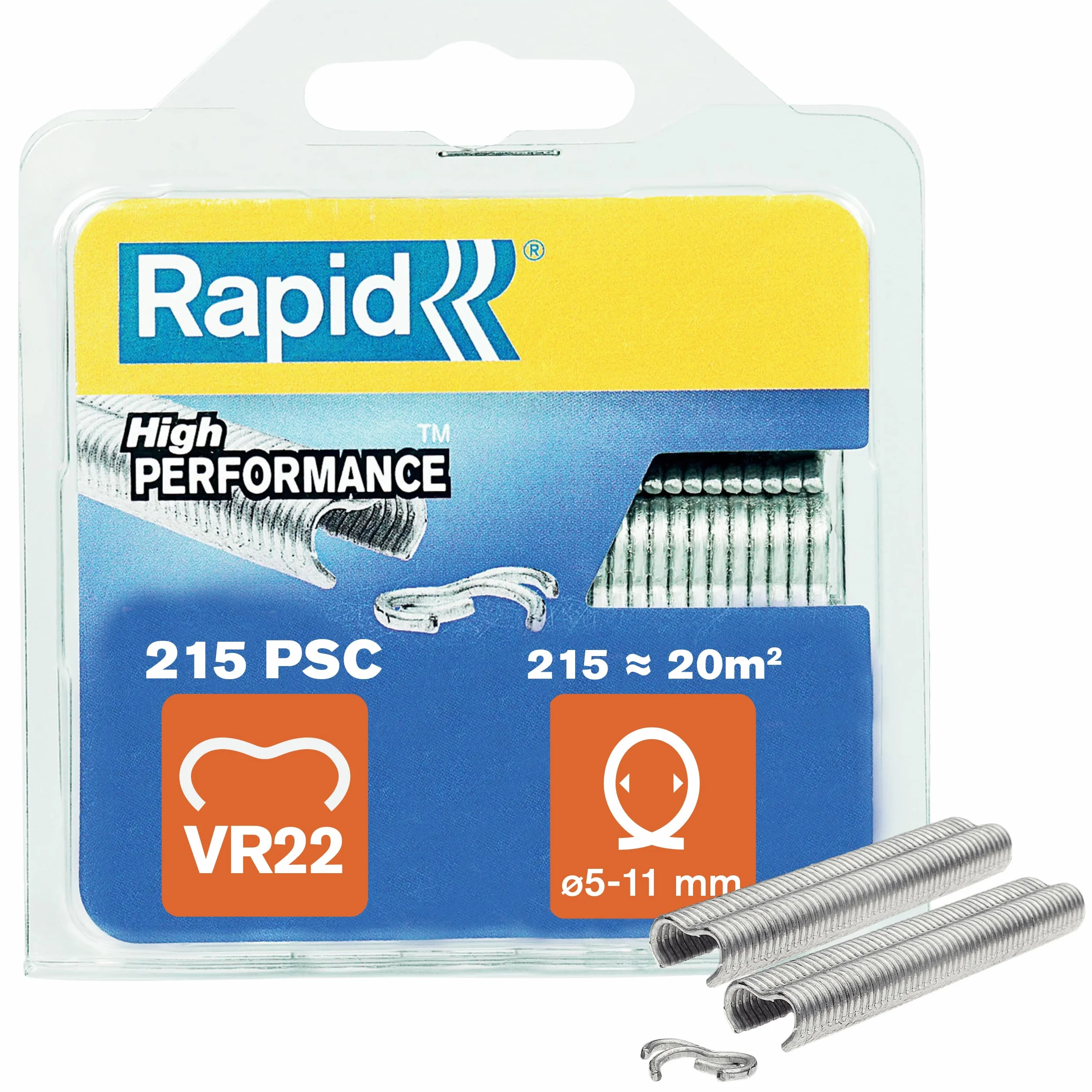 Rapid VR22 Anelli di Fissaggio in Acciaio Zincato 215 Pezzi per Recinzioni 5-11 mm