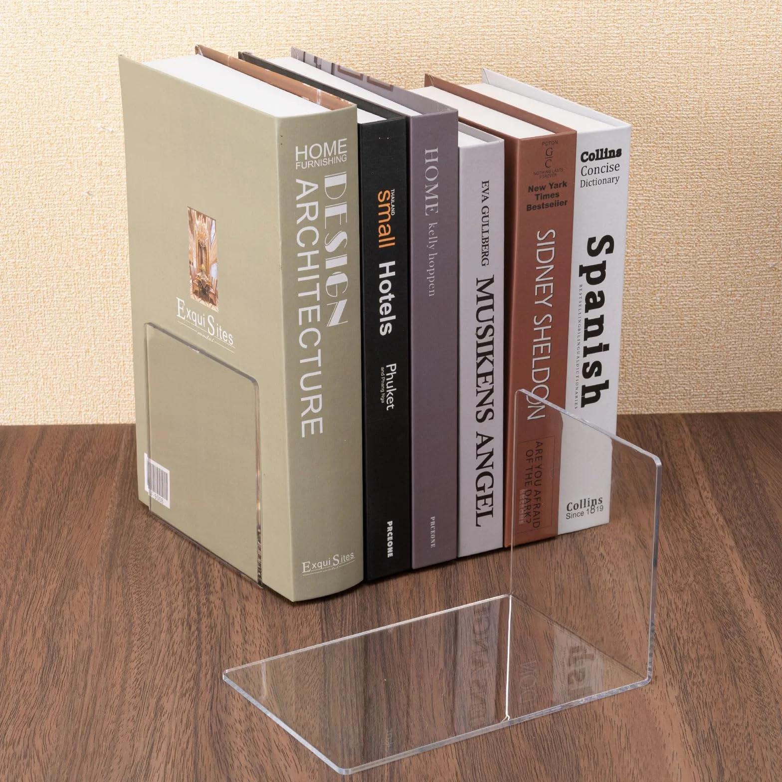MumdoYAL 8 pezzi fermalibri per mensole trasparenti acrilico per libreria