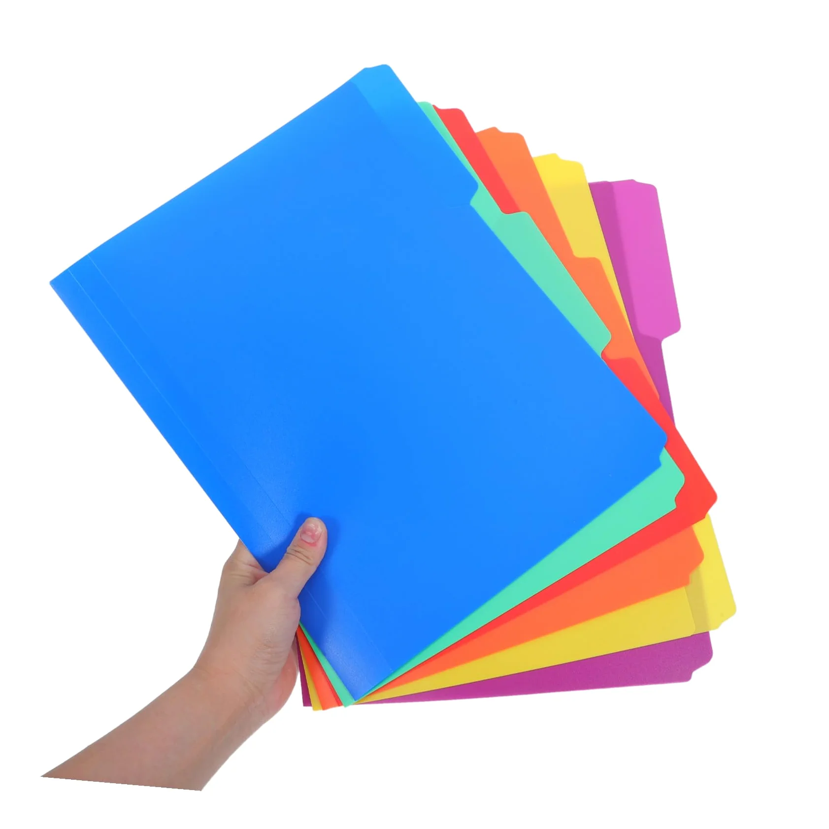 Alasum 36 Pezzi Cartellina di Carta Plastica con 1/3 Cut con Linguette, Organizer Ufficio Documenti per Gestione Progetti e Archiviazione Efficiente Risparmio Spazio