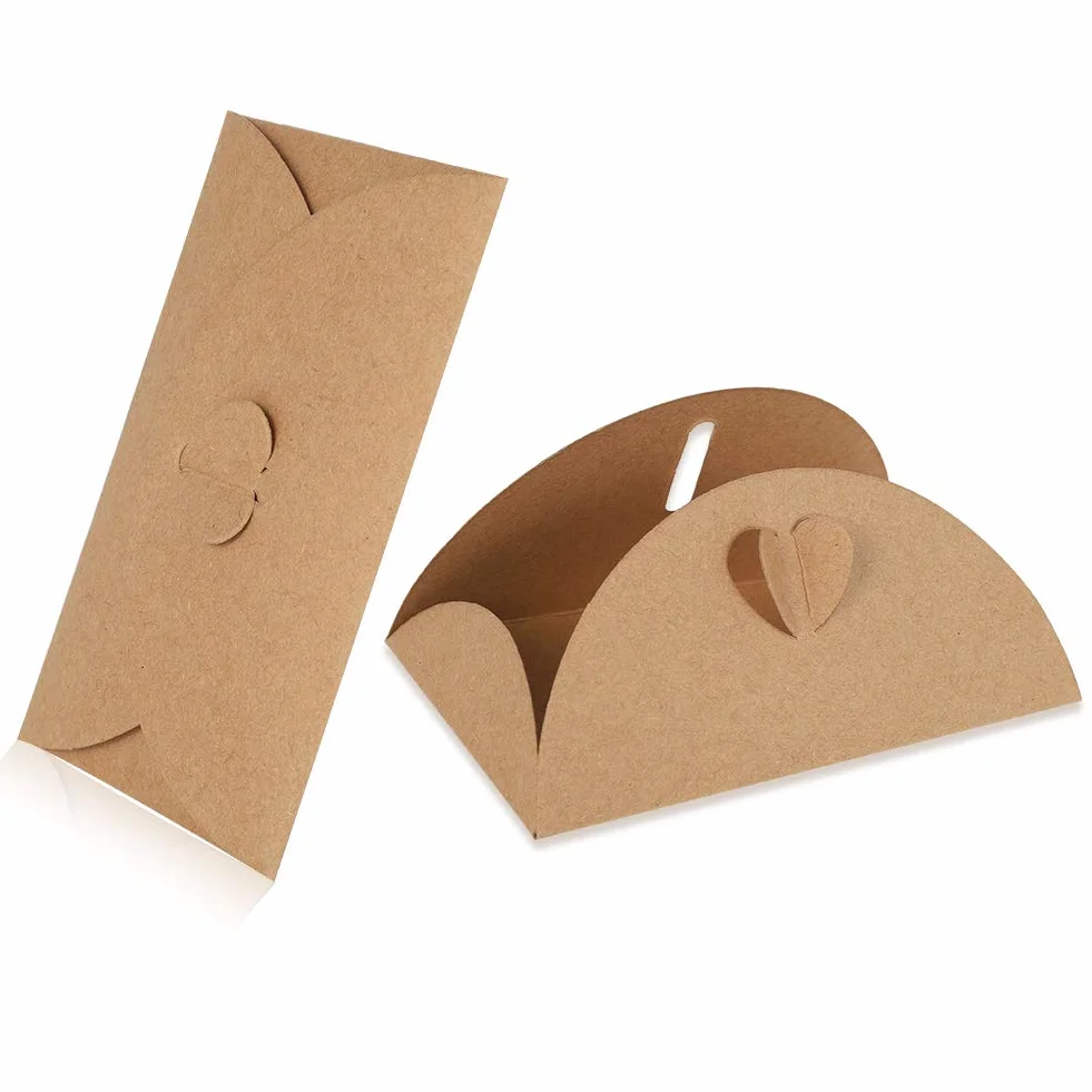 Buste in carta kraft con chiusura a cuore 100 pezzi per auguri di Natale