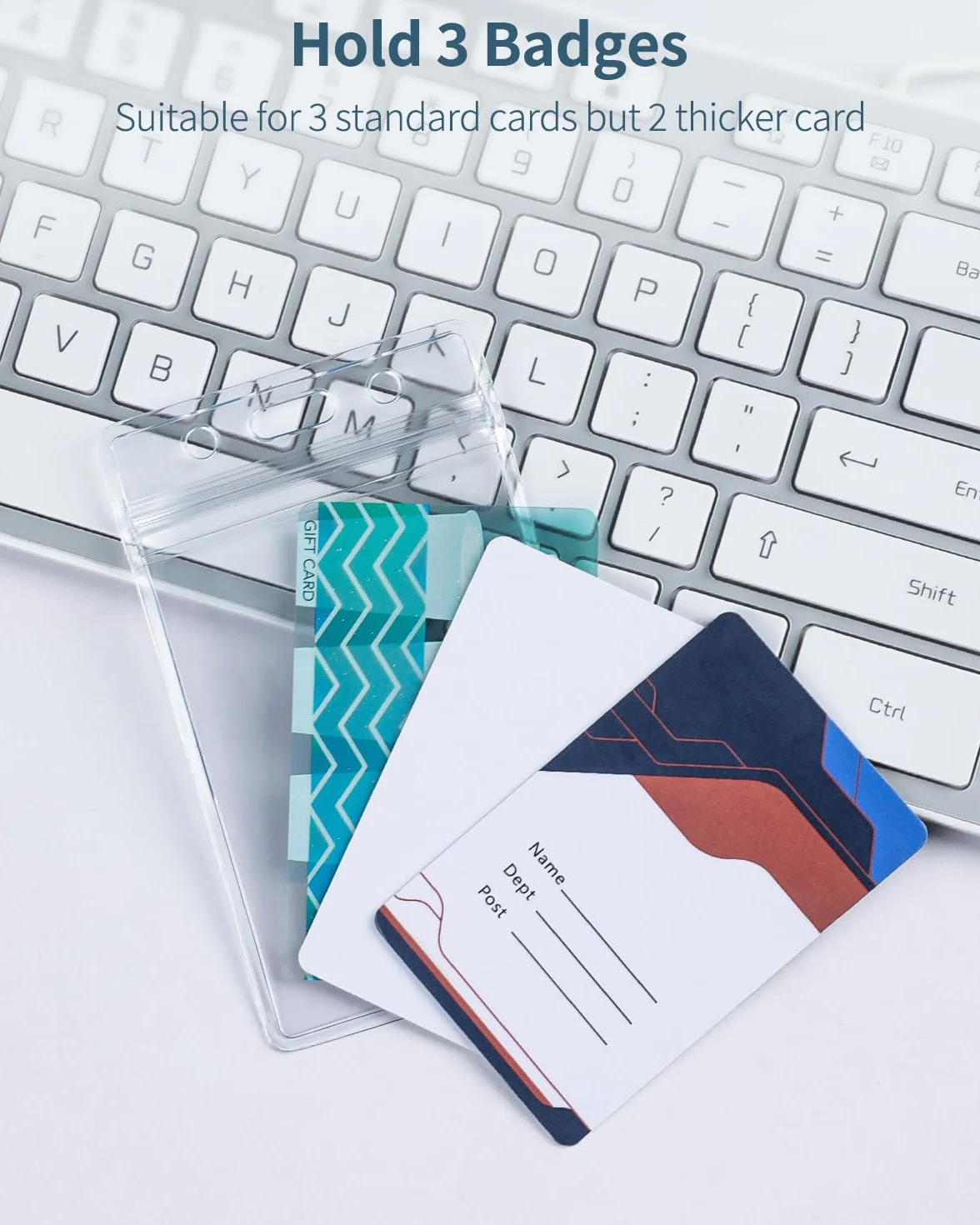 Uniclife Porta Badge per Carta d'Identità Verticale Impermeabile Custodia Trasparente Protettiva per Patente, Confezione da 6