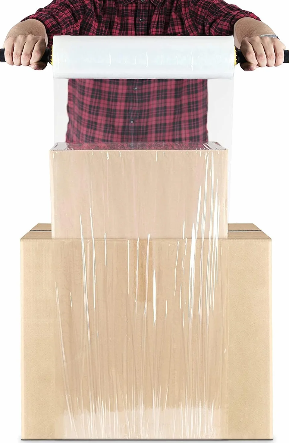 RAGO® Film estensibile imballaggio 2 pezzi 9,5 × 9,5 × 40 cm 300m Pellicola imballaggio trasloco trasparente Plastica per imballaggio 300 m