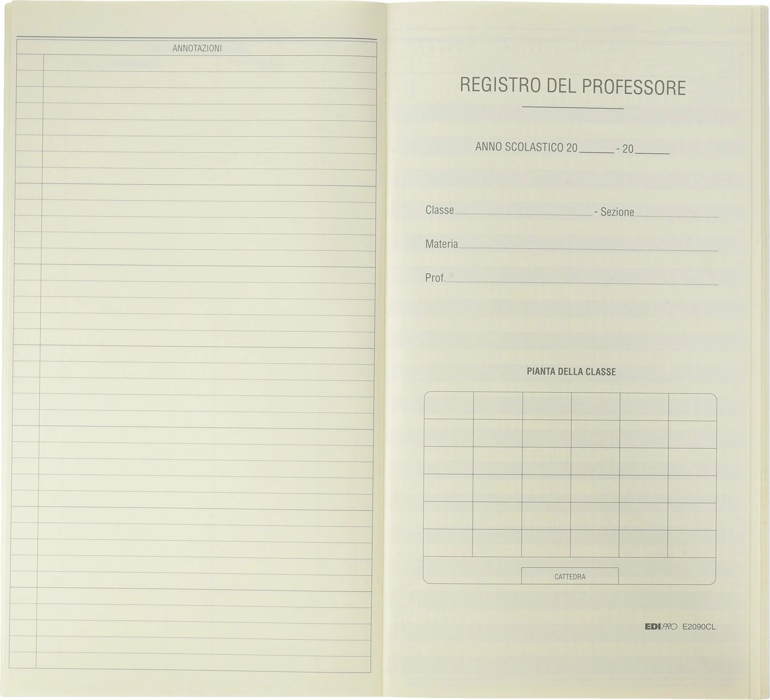 Edipro E2090CL6 Registro del professore a 6 classi 31x17