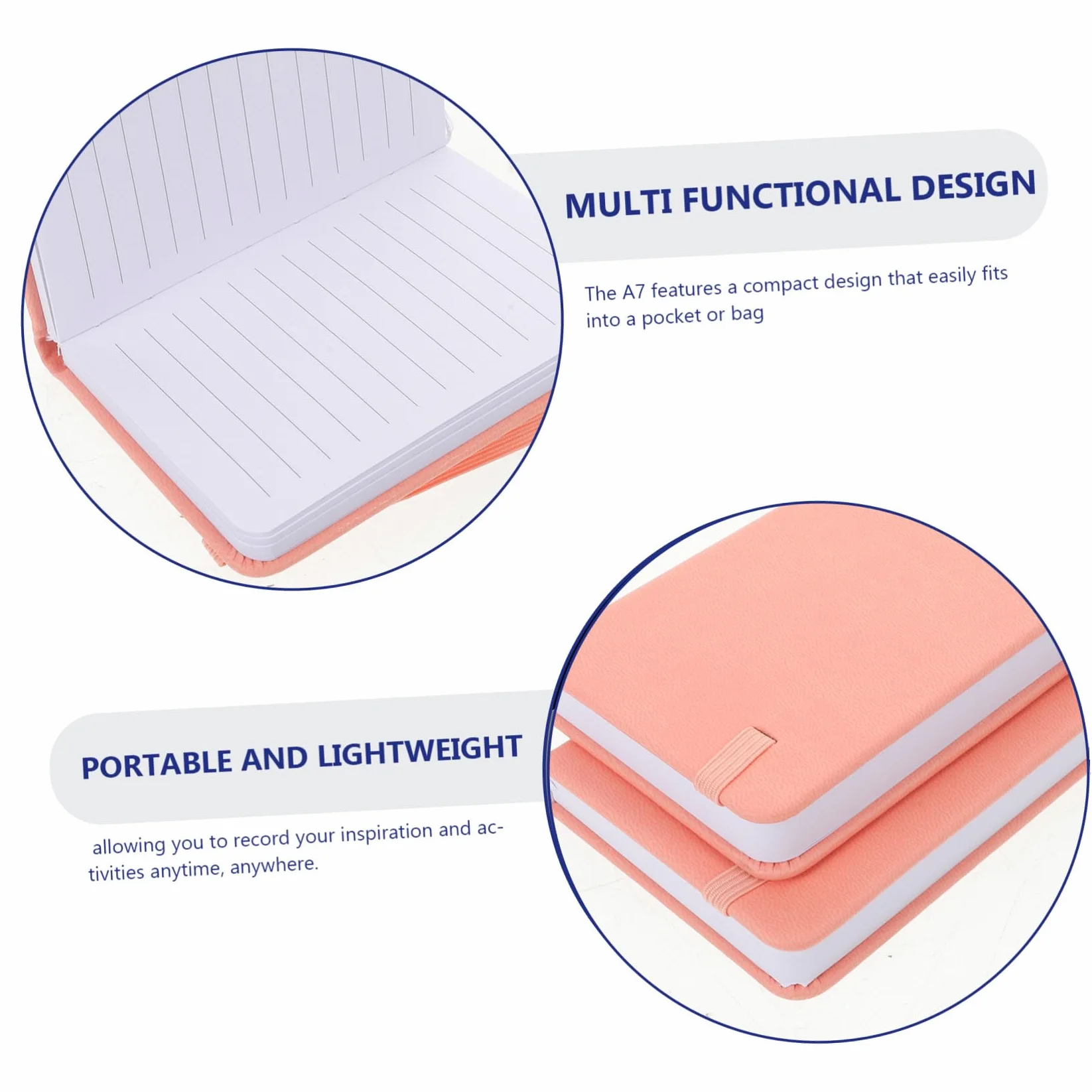 Hemobllo Quaderno Tascabile Rigido A7 Marrone 10 Pezzi in Carta e Pu | Copertina Resistente, Scrittura Fluida, Formato Mini Portatile, Stile Minimale ed Elegante per Borsa