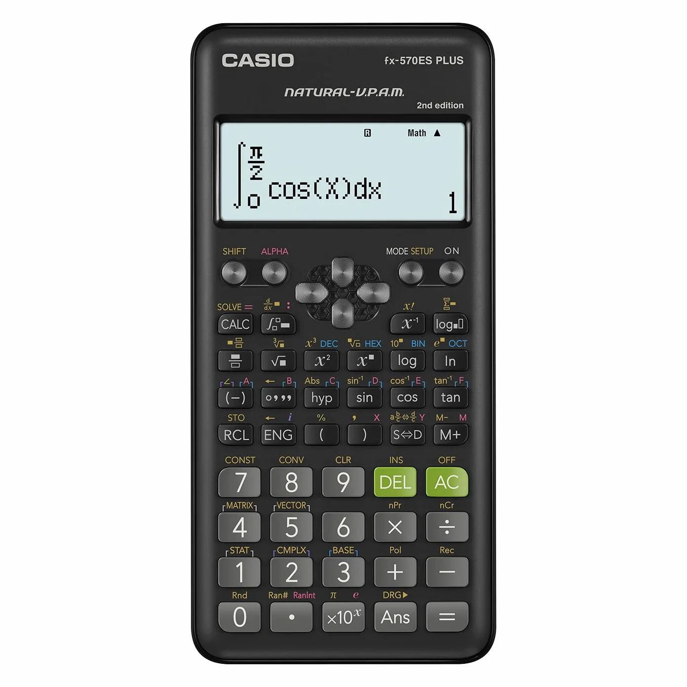 Casio Fx-570Es Plus 2 Calcolatrice Scientifica 417 Funzioni, Nero