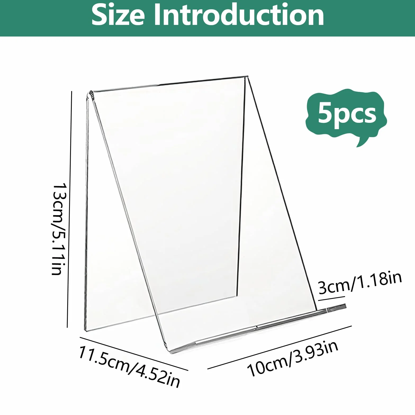5 trasparenti supporti acrilico per libri foto album 13 x 11,5 x 10 cm