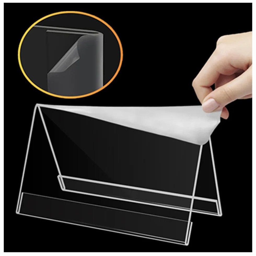 12 Pezzi Espositore da Tavolo, 10x15 cm Porta Avvisi da Tavolo, A6 Espositore per Poster, Chiaro Acrilico Poster da Banco Espositori Plexiglass per Ufficio Bancone Negozio,Portafoto
