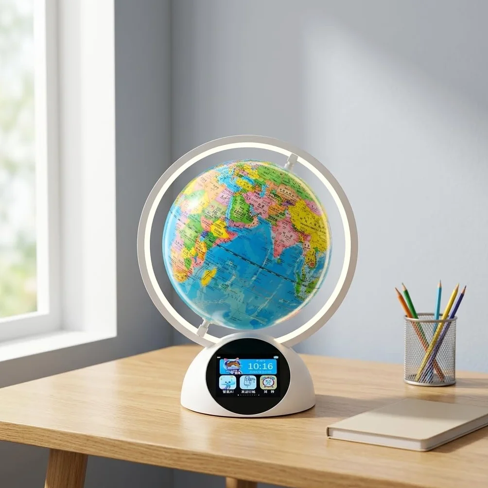 Mappamondo Interattivo per Bambini, Globo Educativo Luminoso Piccolo con Touchscreen
