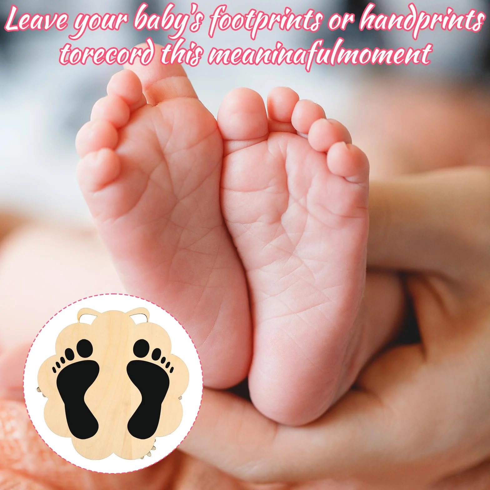 Biglietti di benvenuto per neonati in legno con scritta tedesca Nogeqi Hello World