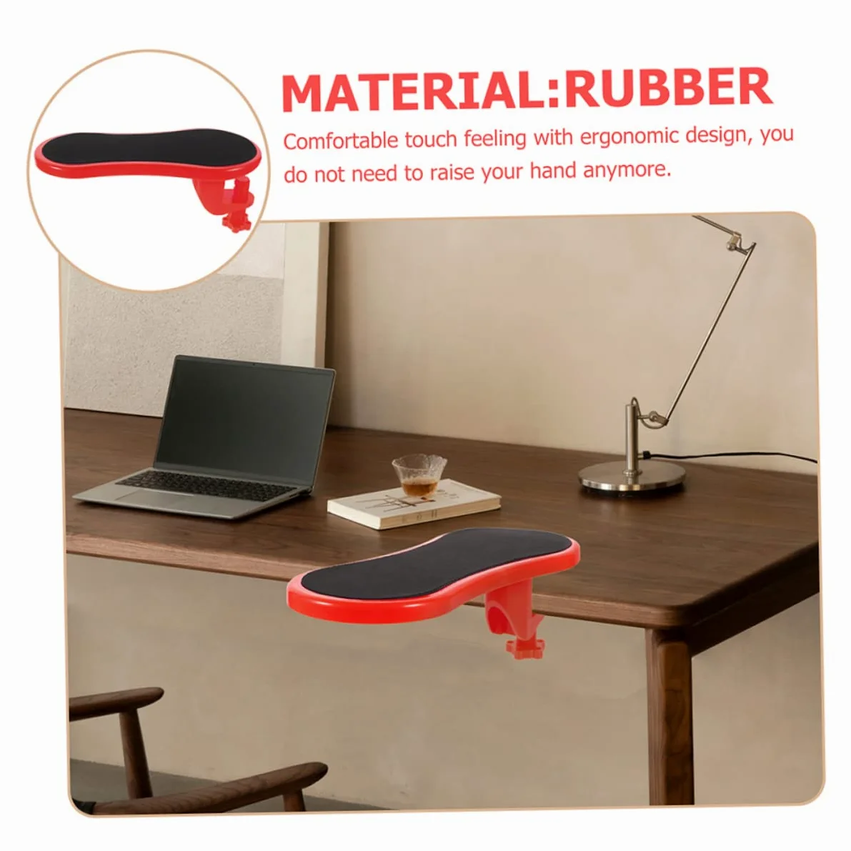 LALAFINA Poggiapolsi Ergonomico Confezione da 2 Pezzi in Gomma e Cotone Design Leggero e Facile da Installare Supporto per Polso Antisg Slip per Ufficio e Viaggio