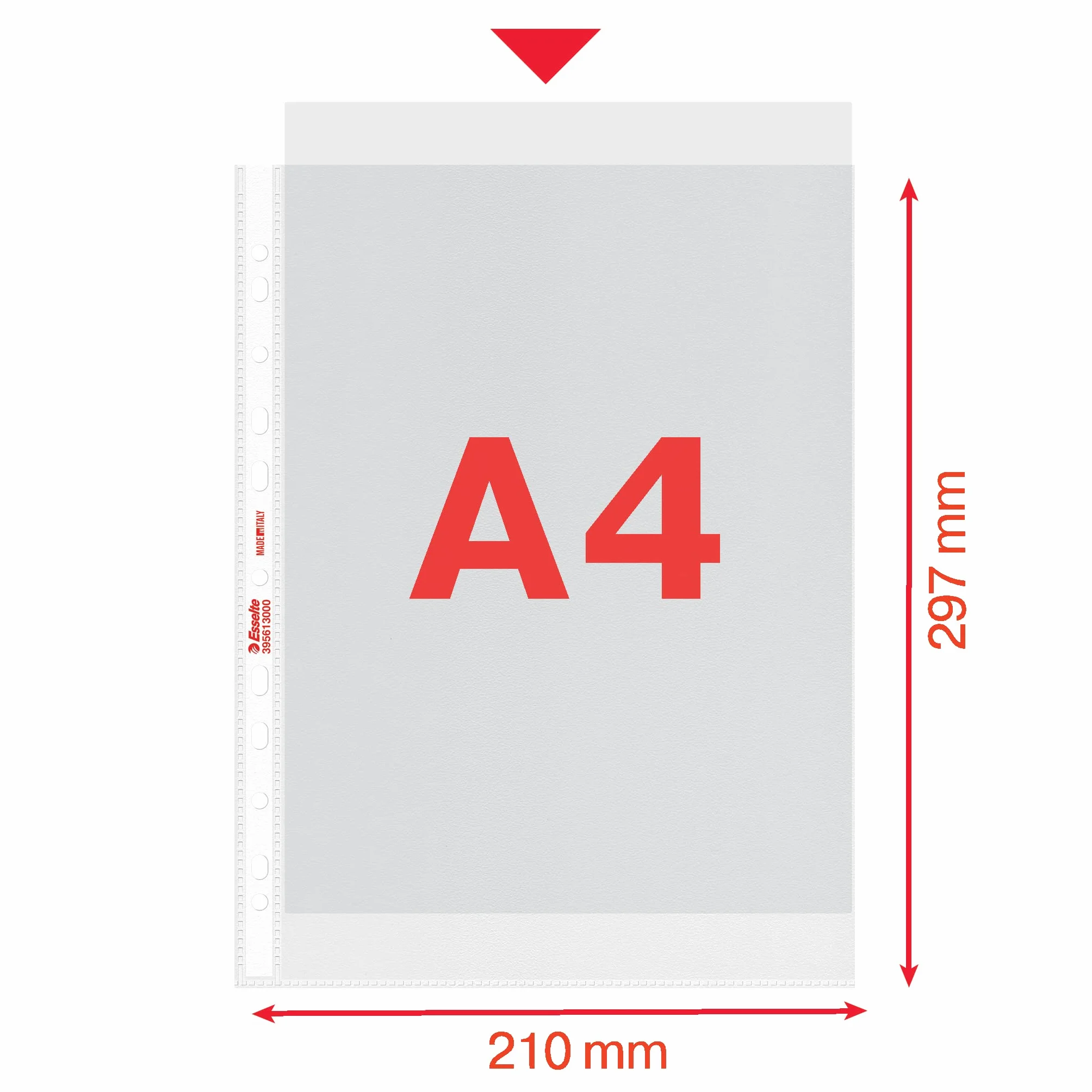 Esselte Bustine trasparenti A4 impermeabili PPL antiriflesso per raccoglitori ad anelli 100 sztuk