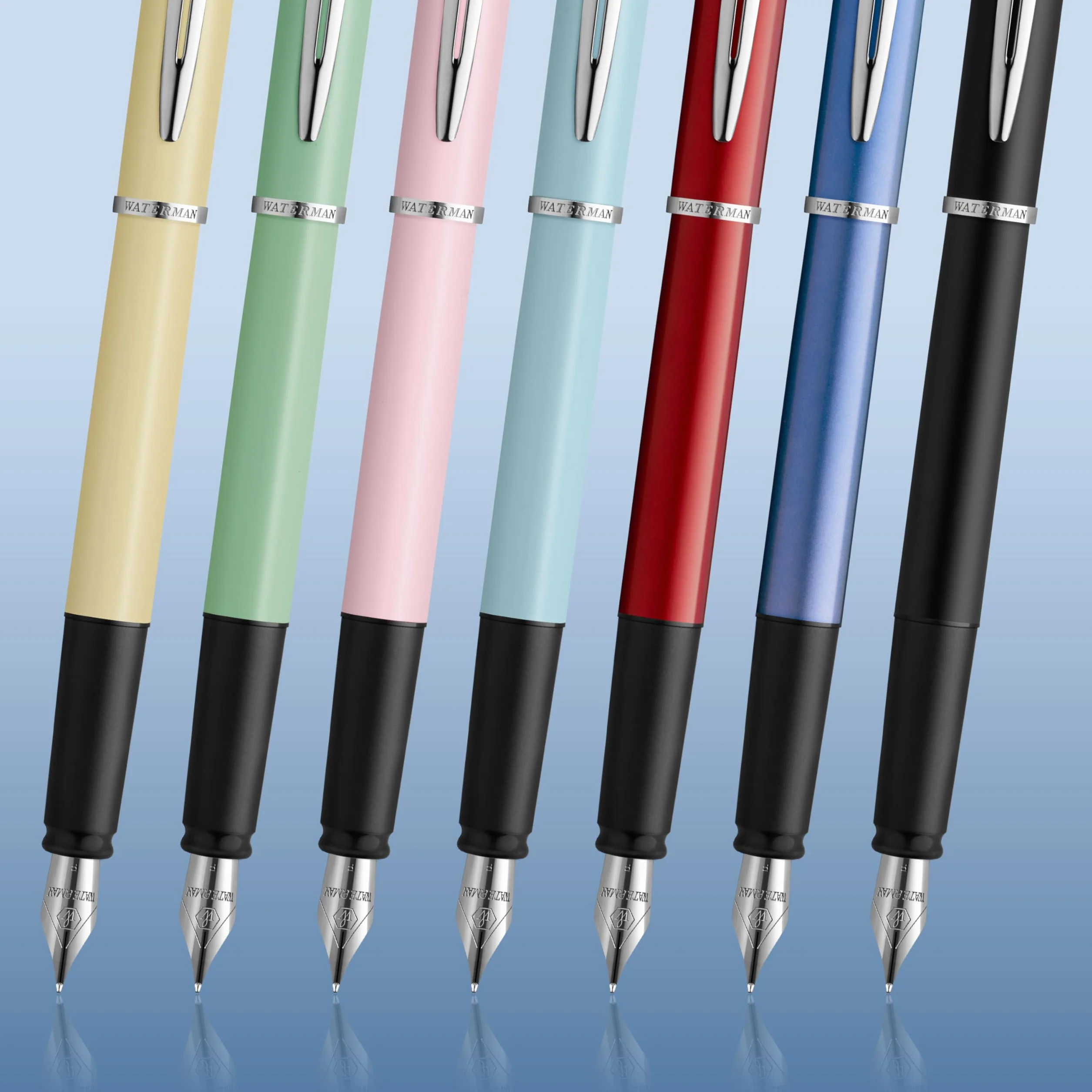 Waterman Allure Penna Stilografica Acciaio Inossidabile Punta Fine Inchiostro Blu