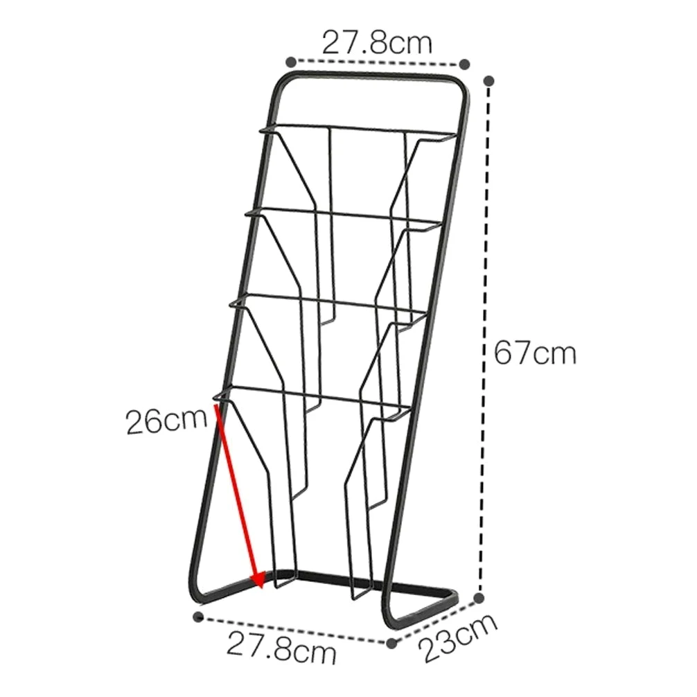 Portadocumenti, Portariviste - Portadocumenti Raccoglitore di Posta Portariviste Forniture per Ufficio Organizzatore da scrivania in Rete Metallica (Nero 67 * 27,8 * 23 cm)