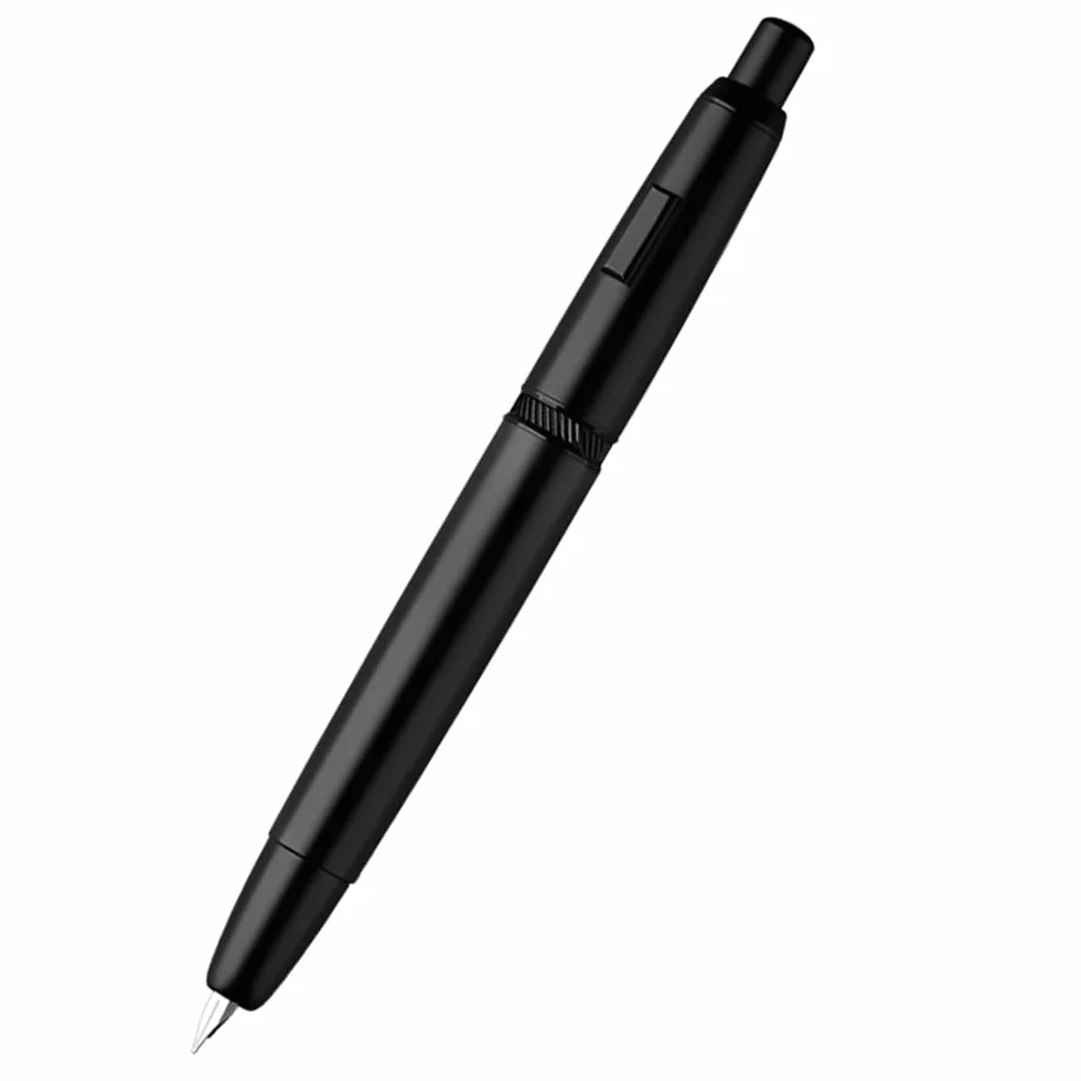 Majohn - Penna stilografica A1 con scatola, pennino extra fine retrattile, in metallo, inchiostro nero opaco, con convertitore per scrittura (senza clip)