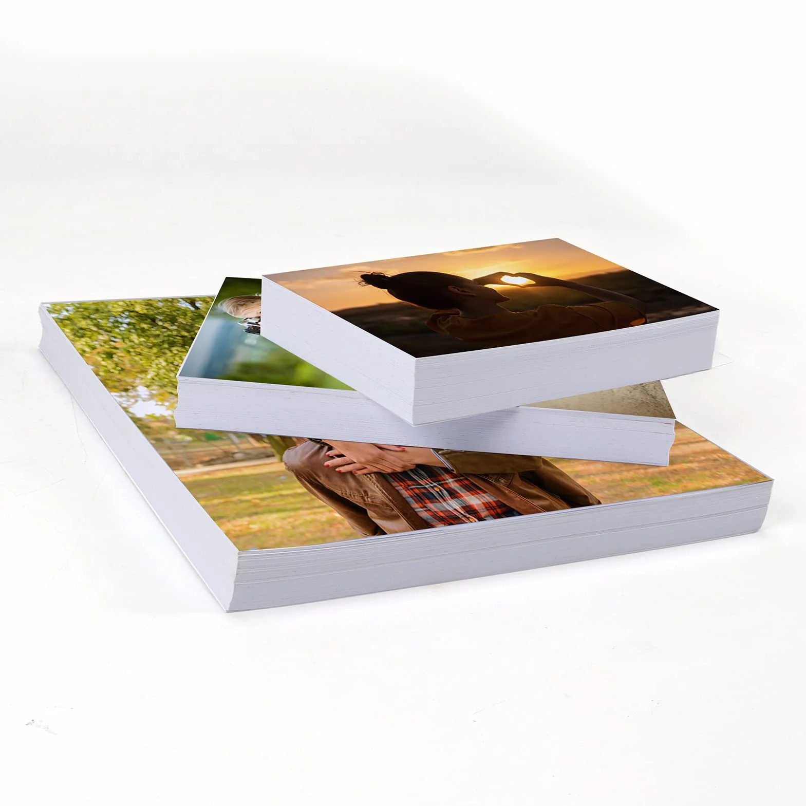 ZBEIVAN Carta fotografica lucida, 10,2 x 15,2 cm, 150 fogli, 12,7 x 17,8 cm, 20,3 x 25,4 cm, 150 fogli, per stampante a getto d'inchiostro, 200 g/m² (50 fogli per ogni formato 4x6, 5x7, 8x10)