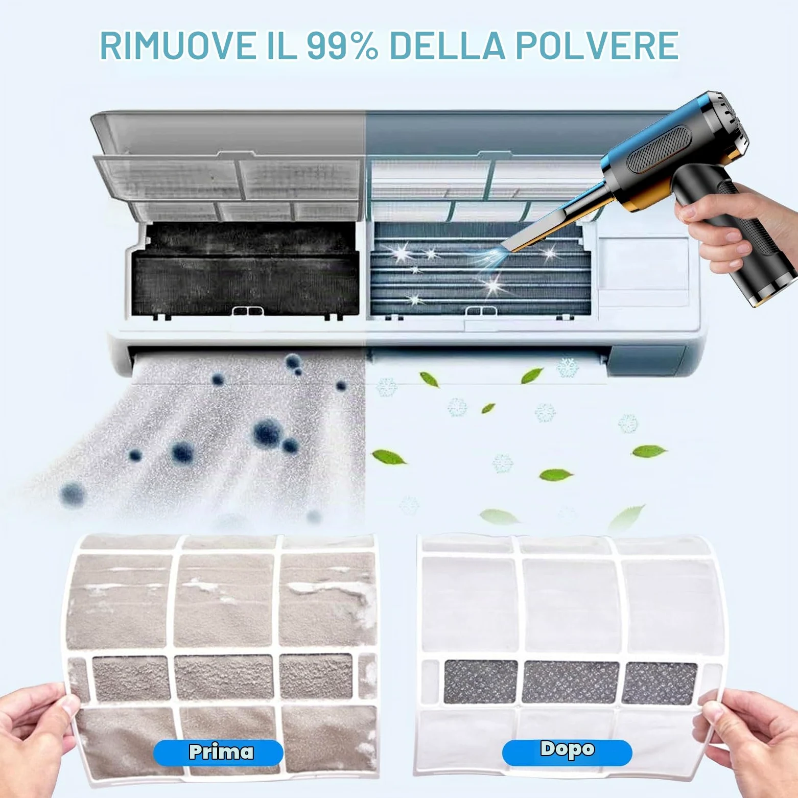Sjpzwcrl Rimuovi Polvere Aria Compressa: 3 Velocità 6000mAh | Soffiatore portatile con LED, per PC, tastiera. Batteria ricaricabile, senza fili