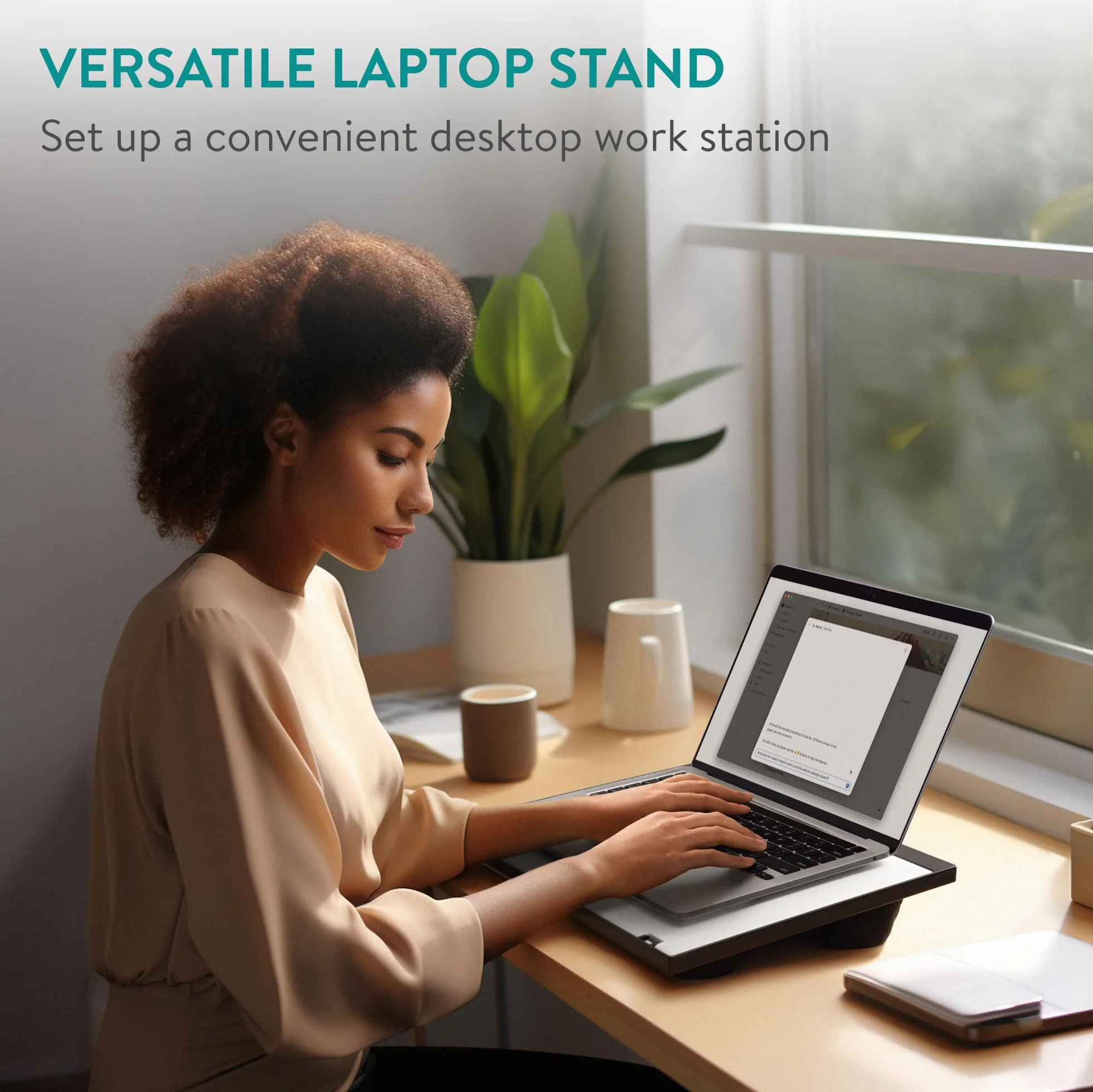 Navaris Leggio Porta Tablet e-Reader Libri Cartacei - Espositore Portalaptop Supporto PC Portatile con Cuscinetto - Bianco
