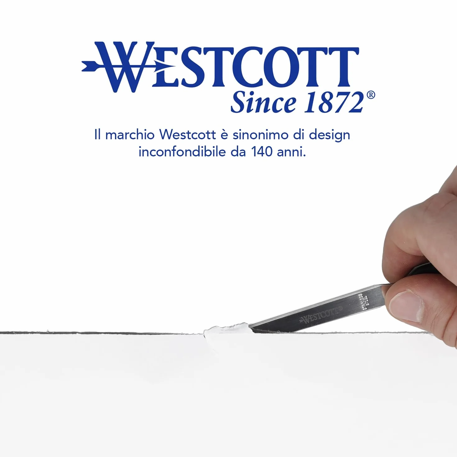 Westcott Tagliacarte con lama in acciaio inossidabile e impugnatura ergonomica in plastica nera