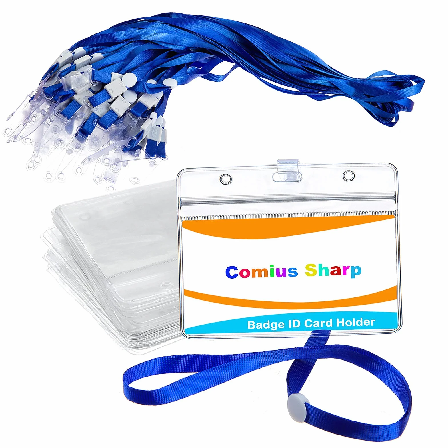 Comius Sharp Porta Badge Plastica 50 Pezzi Impermeabili Trasparente Cartellino Nome Carte