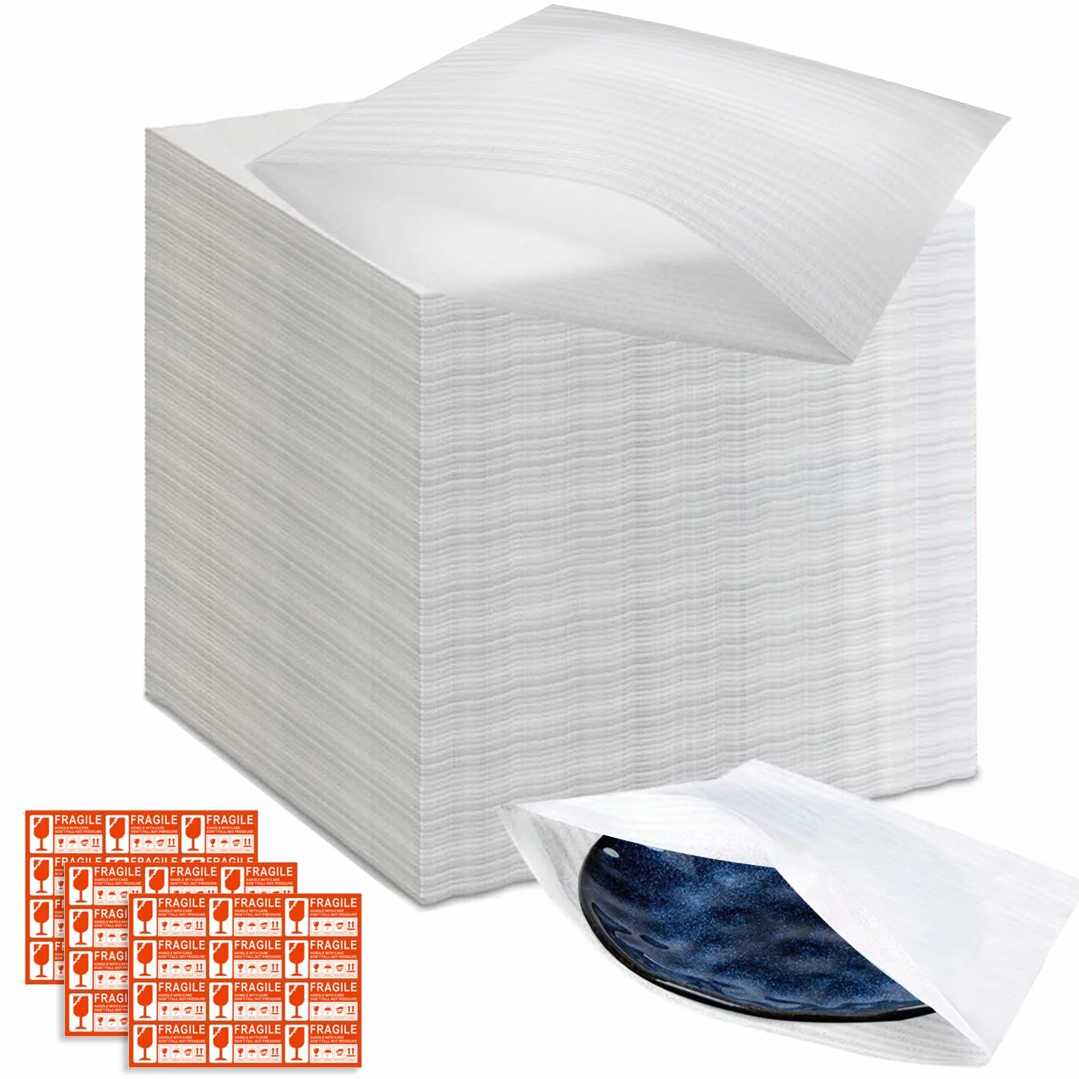 Pluriball Fogli in Poliuretano Espanso 20 x 20 cm 100 pezzi per Imballaggio