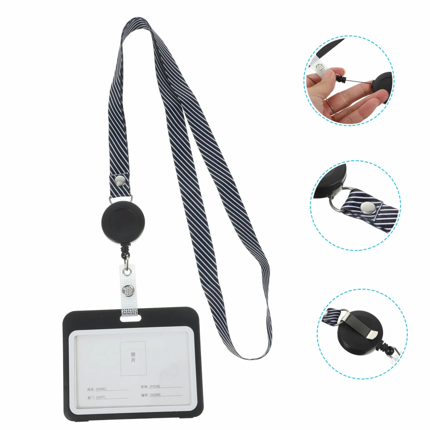 8pezzi Badge Orizzontale Con Laccetto Custodie Protettive Per Id Per e Scuola Per Personale e Studenti Resistente e
