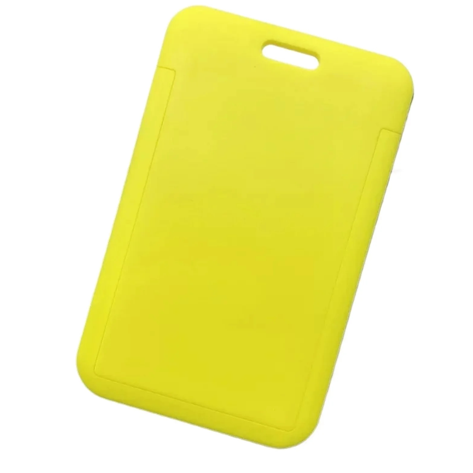 Porta badge in plastica, 100 pezzi, badge identificativo, porta badge per carte di credito, custodia a portafoglio, forniture per ufficio scolastico e studenti (giallo)