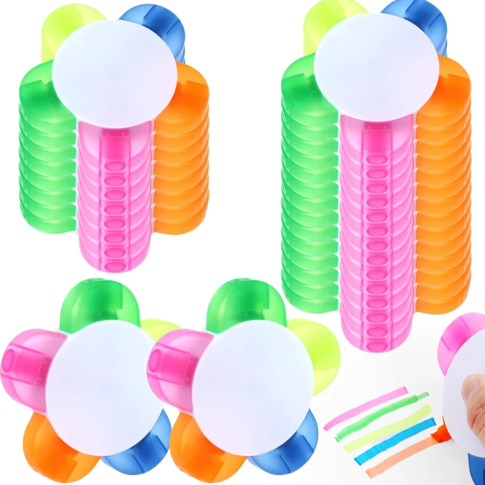 24 evidenziatori a forma di petalo, penne fluorescenti a forma di fiore, 5 in 1, per segnare, disegnare, casa, scuola, cancelleria per ufficio