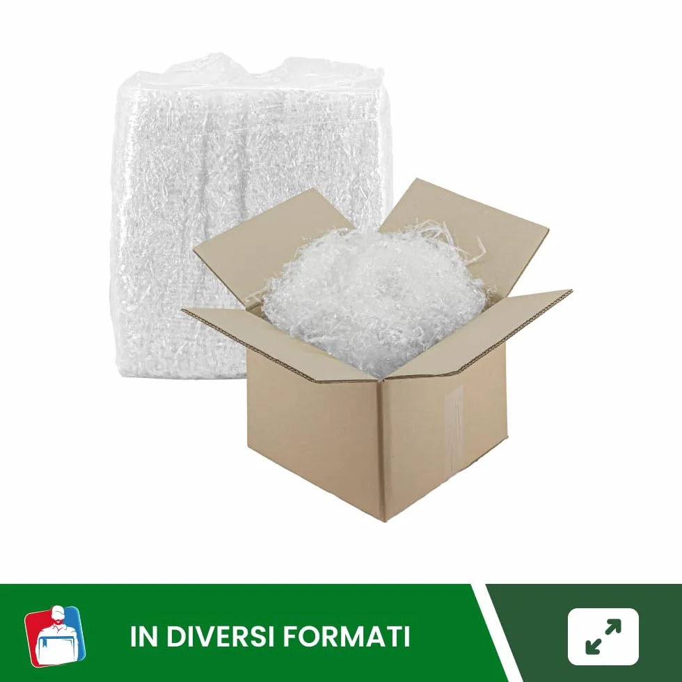 IMBALLAGGI 2000-15Kg Trucioli Trasparenti in Polipropilene Bio, Paglia per Cesti Natalizi, Regali di Natale e Confezione Regalo, Riempimento Imballaggio per Spedizioni Pacchi, Paglietta per Scatole
