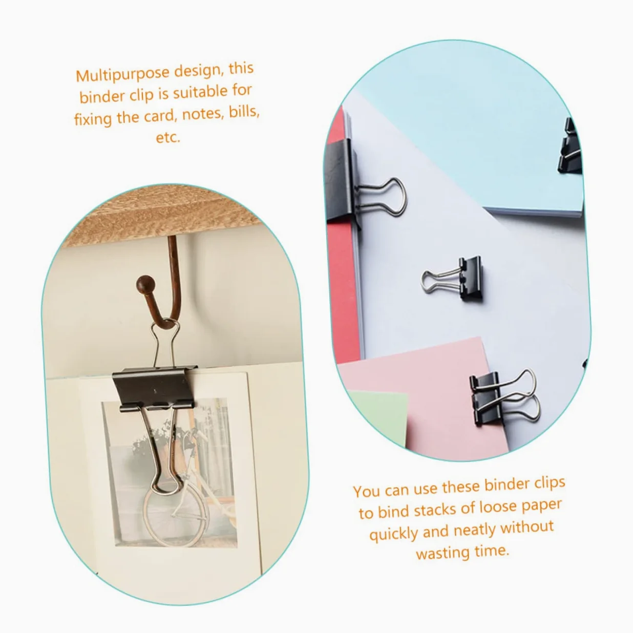 Binder Clips Neri 51mm in Ferro, 36 Pezzi, per Carta e Card | Festa Scuola Decor, Raccoglitori Documenti, Cancelleria Scolastica per Insegnanti e Ufficio