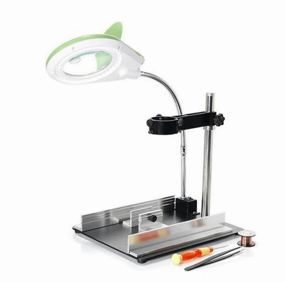 Lente d'Ingrandimento, Lampada con Lente d'Ingrandimento 8X - Lente illuminata alla Luce del Giorno - Lampada da scrivania con Lente d'Ingrandimento, Braccio Girevole, Lampada da t