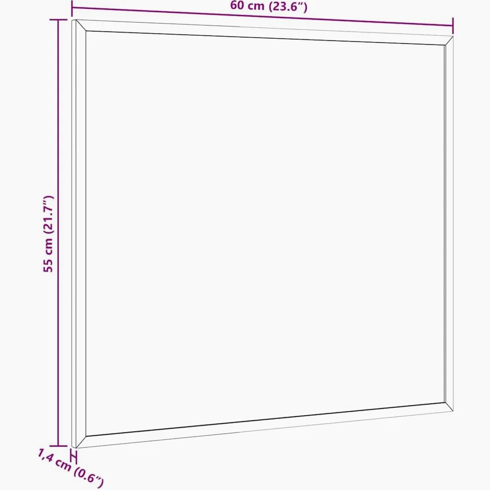 Rantry Arredo Lavagna con Cornice in Legno Massello di Pino Nero 60x55 cm, Mobilia Arredo Mobili da Interni per Camera da Letto Soggiorno Ufficio