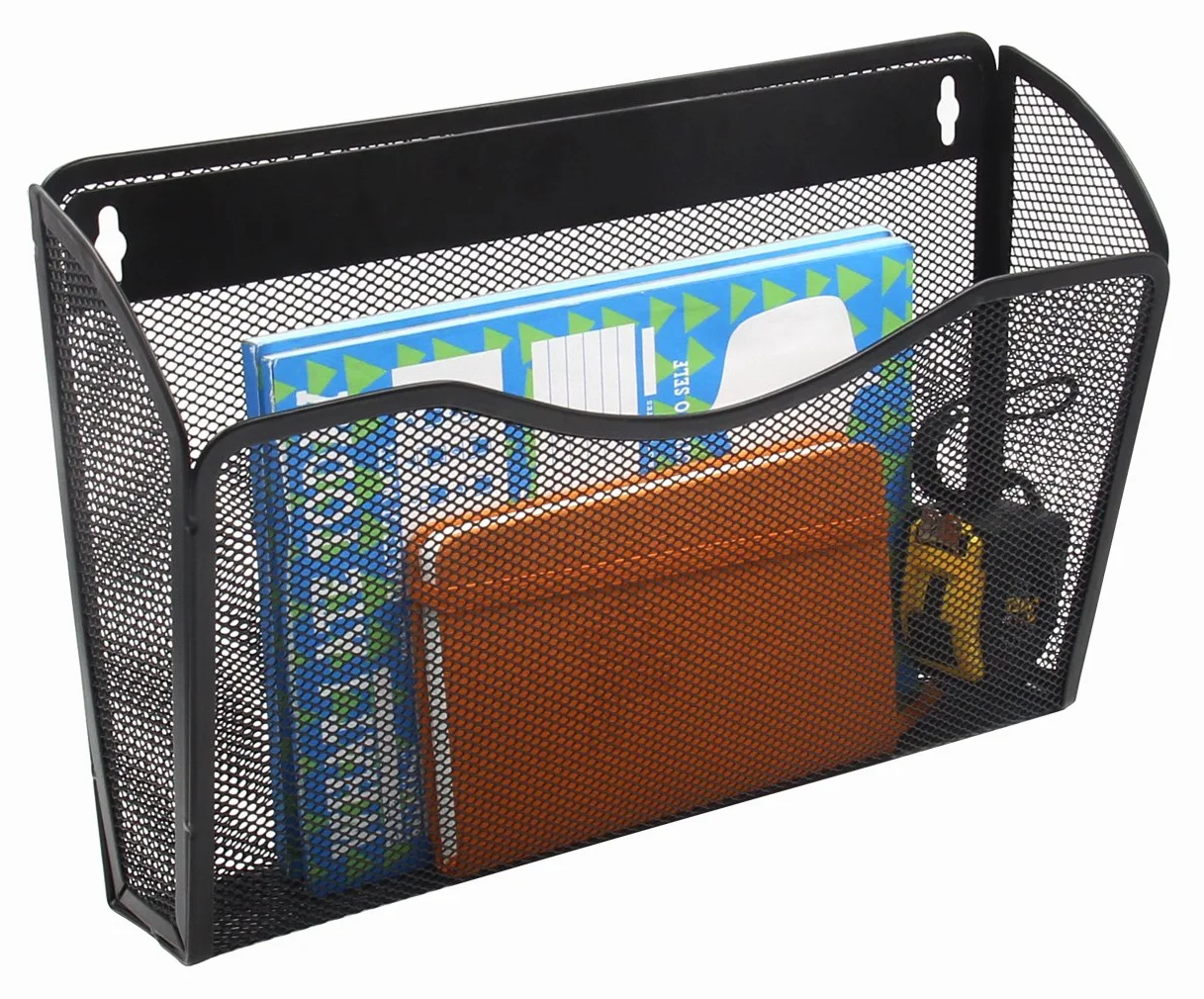 EasyPAG Portadocumenti a Parete A4 3 Tasche Orizzontale Metallo Rete,Portariviste a Muro,Porta Lettere da Appendere,Organizzatore Posta da Muro per Ufficio & Casa,Nero