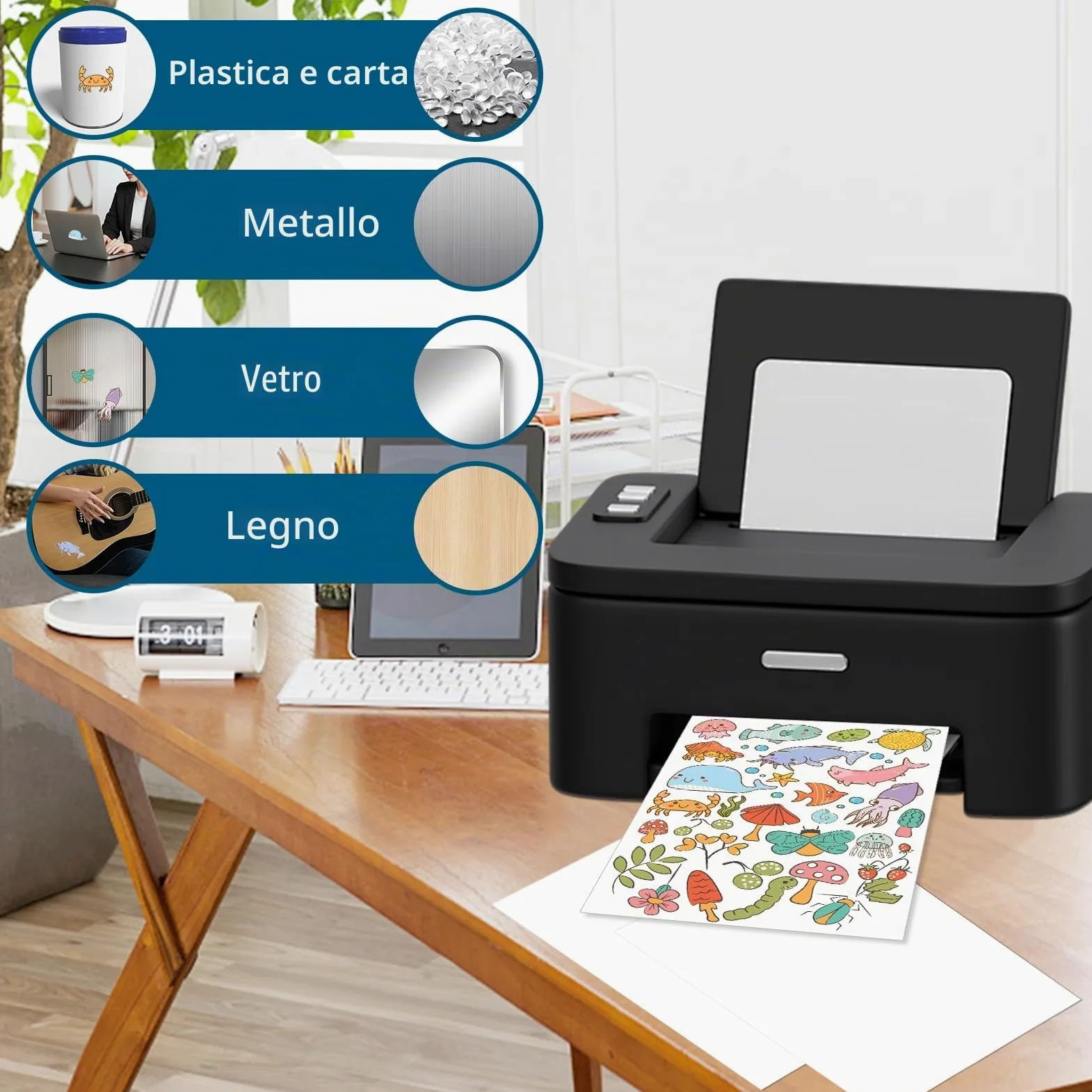 VMUTGA 30 Fogli Carta Adesiva per Stampante, 100% Trasparente A4 Vinile Stampabile Carta Adesiva Vinile Autoadesivo Stampabile Etichette Stampanti per Stampanti a Getto D'inchiostro (21 * 29.7 cm)