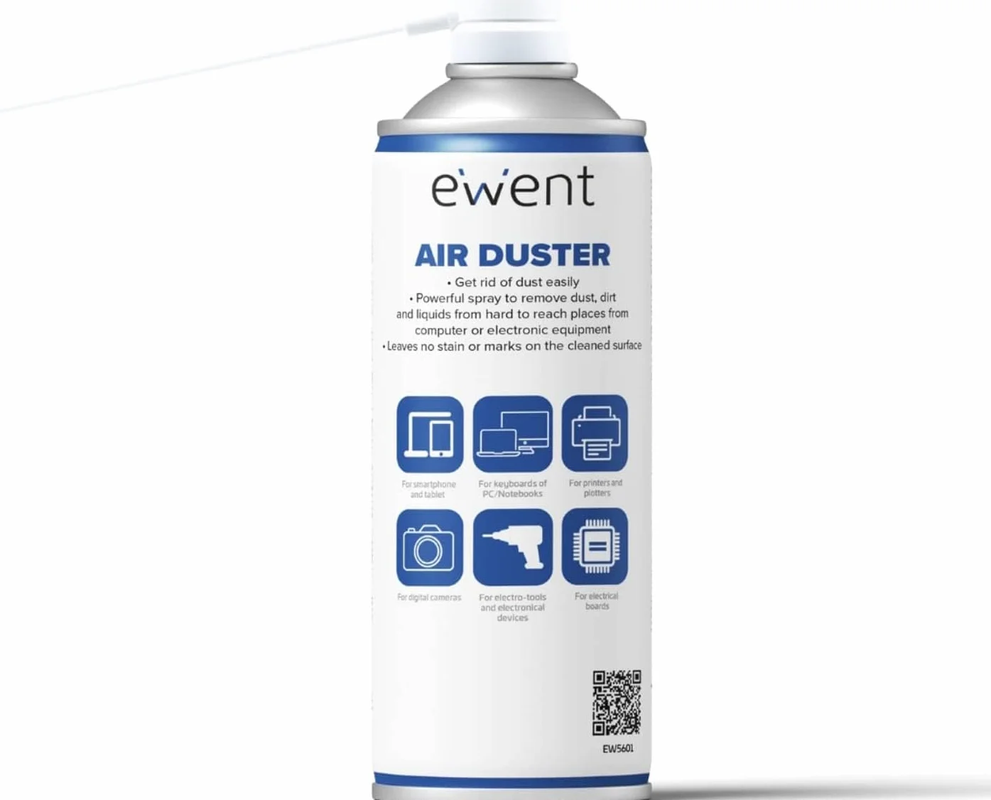 Ewent Spray aria compressa 400 ml con cannuccia lunga per pulizia tastiere computer