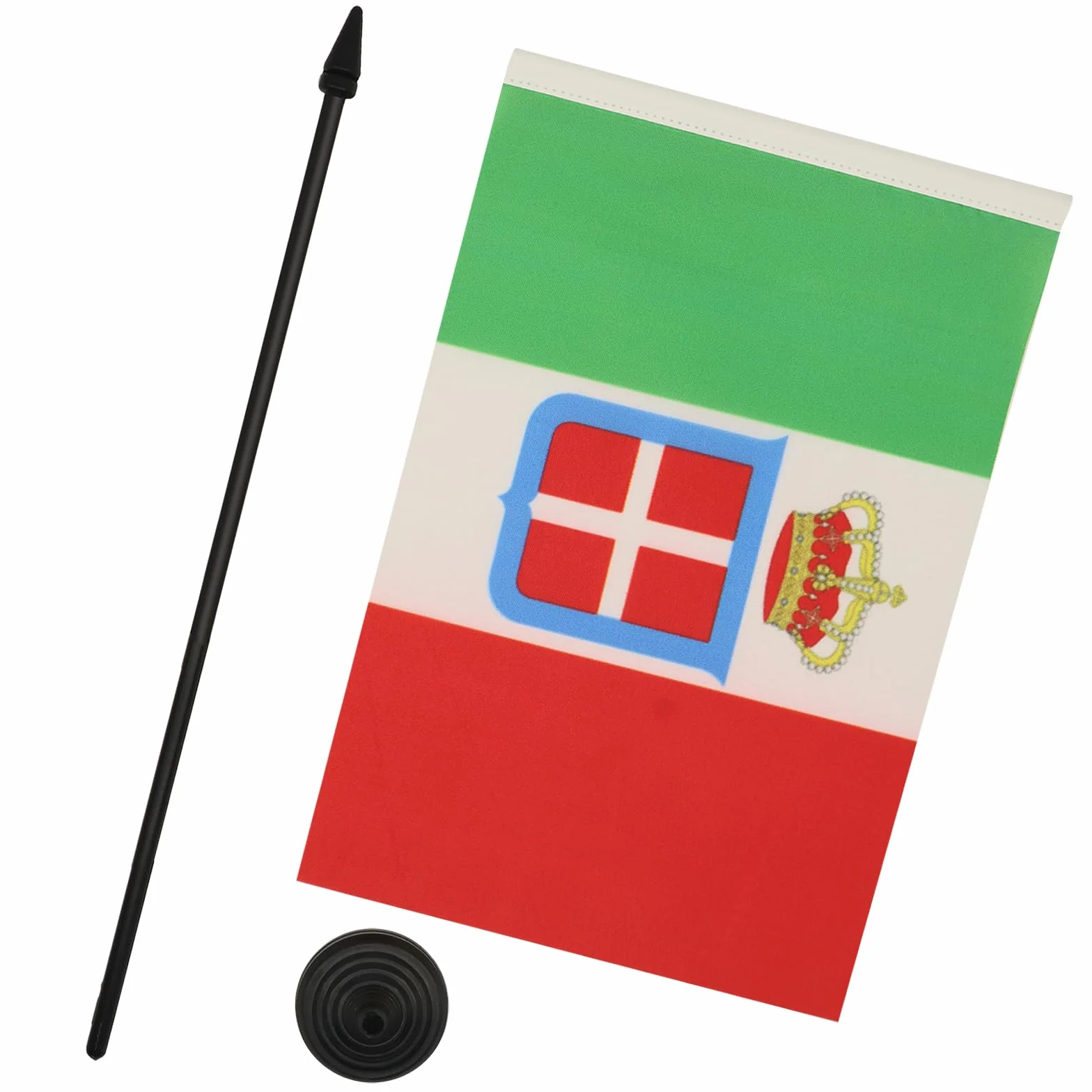AZ FLAG Bandiera Da Tavolo Regno D'Italia Corona 21x14 cm Piccola Bandierina Reale Italiana