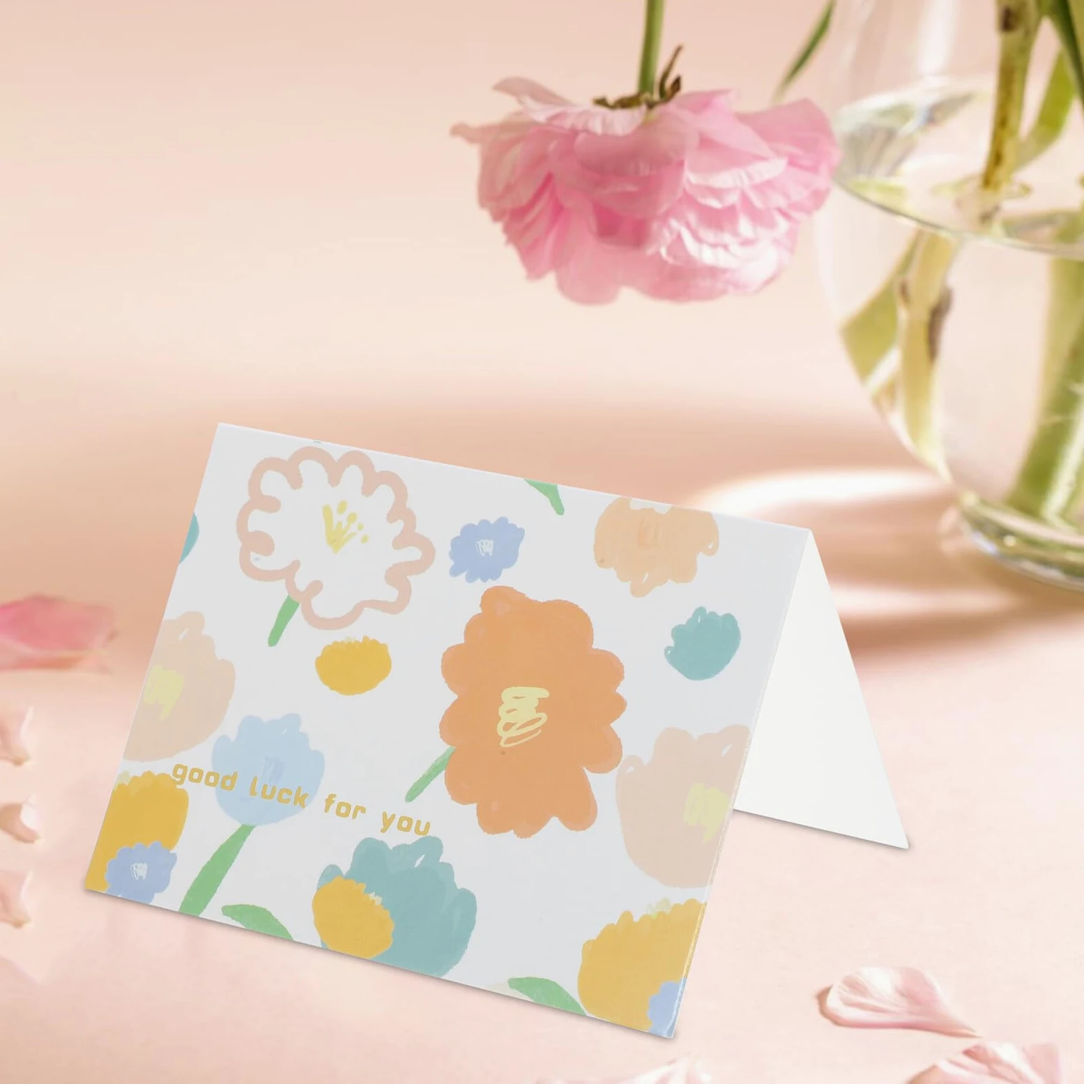 COHEALI 250 Pezzi 50 Biglietti di Auguri Pieghevoli per Festa della Mamma e Compleanno, Carte Decorative Design Colorato, Angoli Arrotondati, Set da 50 Pezzi per Celebrazioni e