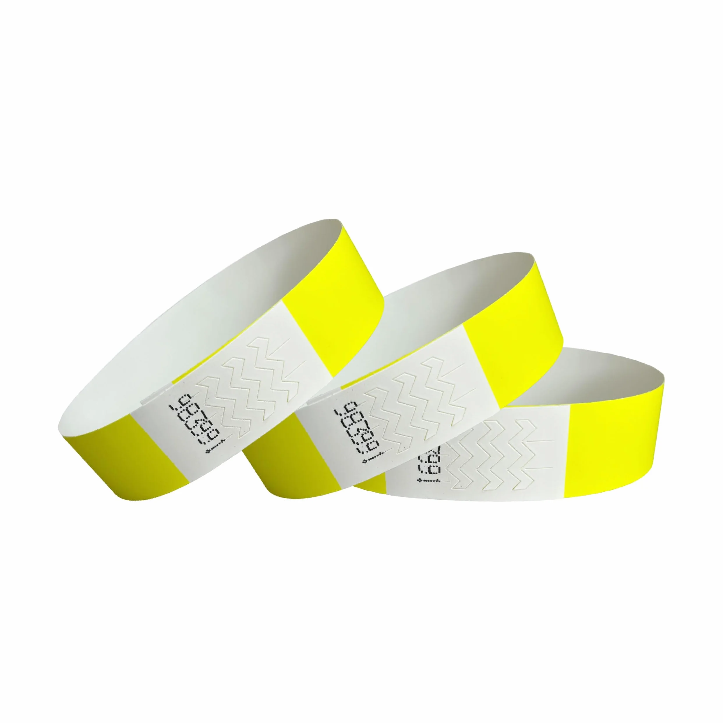 Tyvek Braccialetti di carta impermeabili Neon Yellow 1000 pezzi per feste festival discoteche