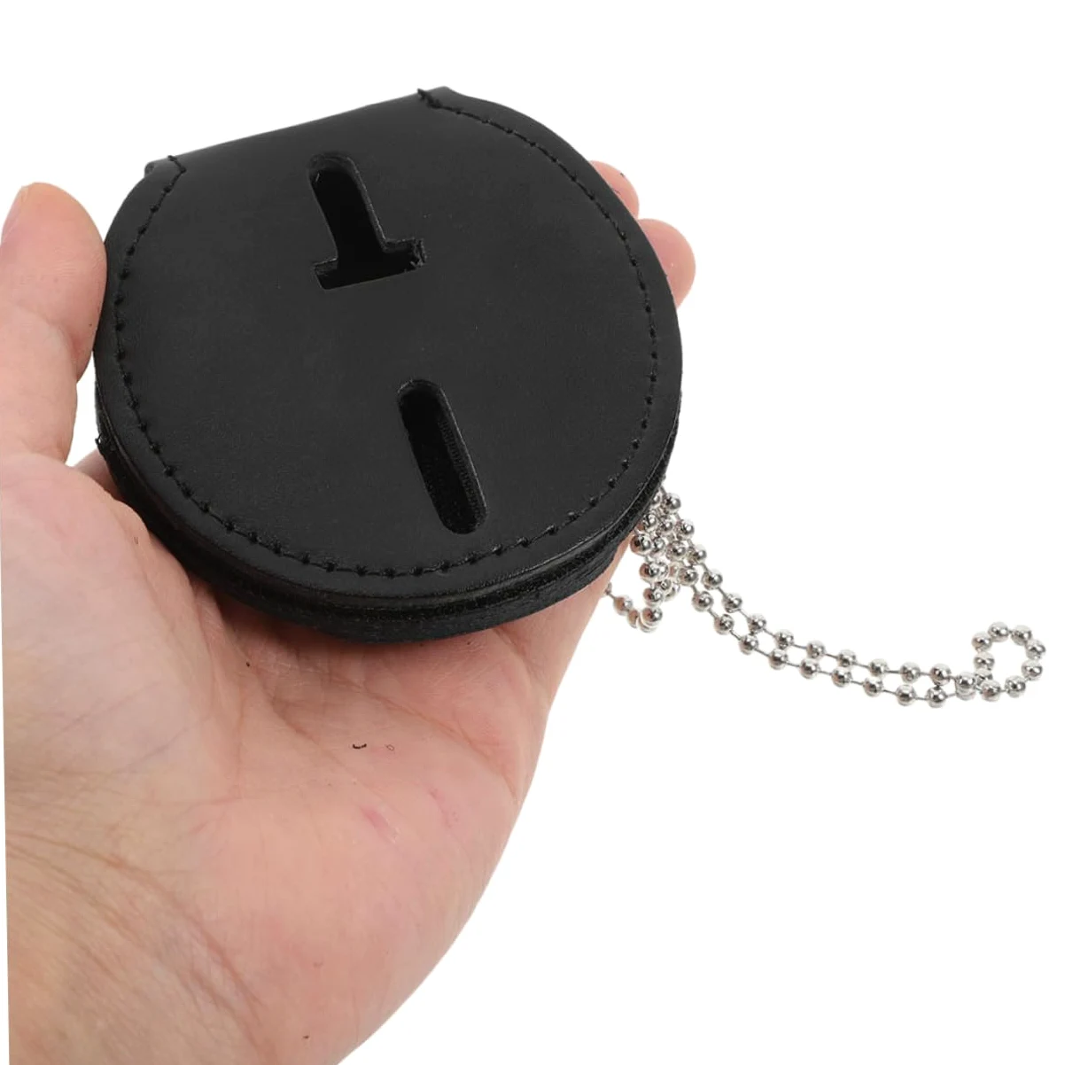 Porta Tesserino Pu Nero 2 Pezzi con Clip per Badge | Lega di Alluminio, Leggero e Resistente All'usura, Uso Quotidiano e Ufficio, per Carte e Documenti