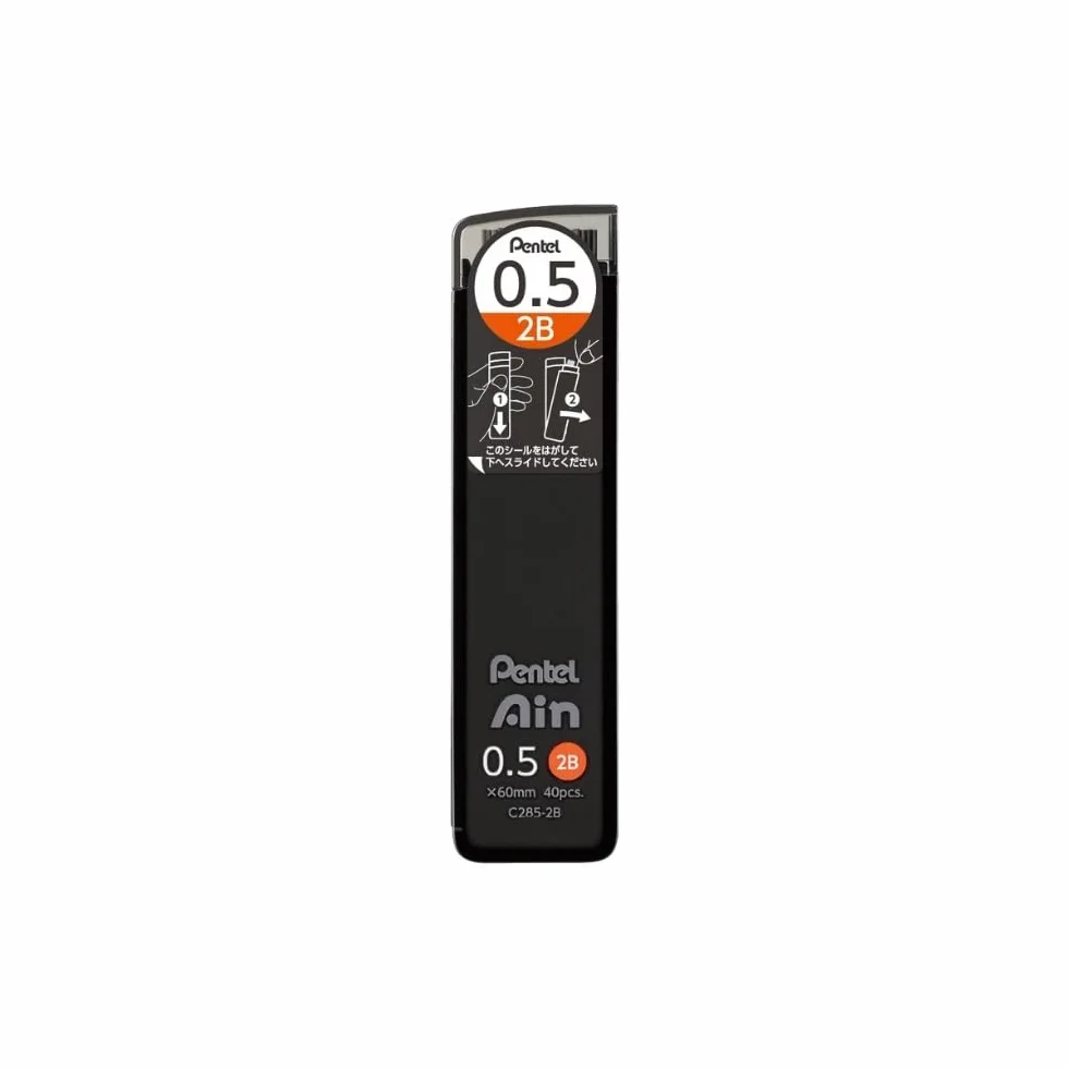 Pentel Ain Leads Refill 0.5mm 2B 40pcs for Mechanical Pencil