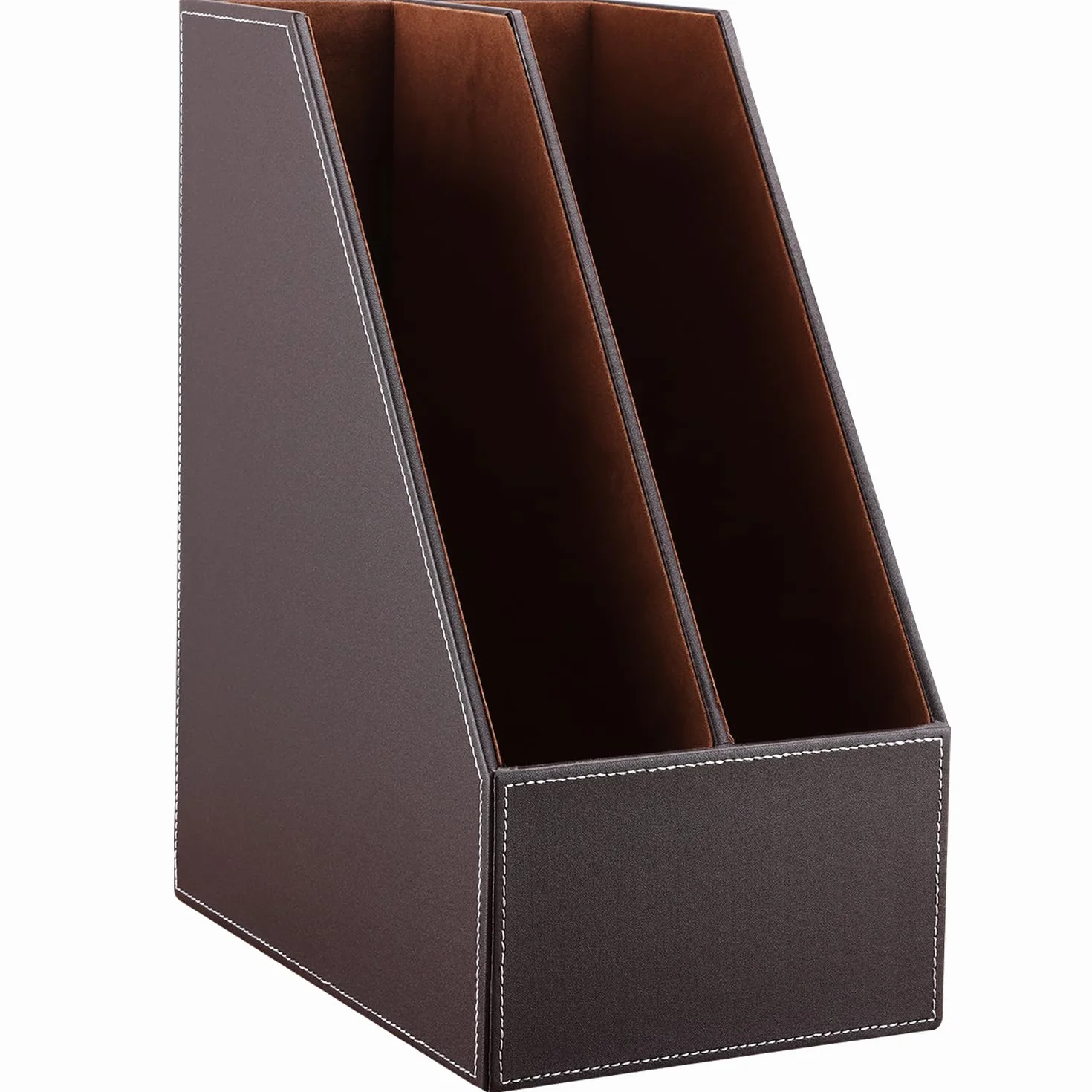KINGFOM Portariviste A4 in pelle (Marrone, 2 Slot)
