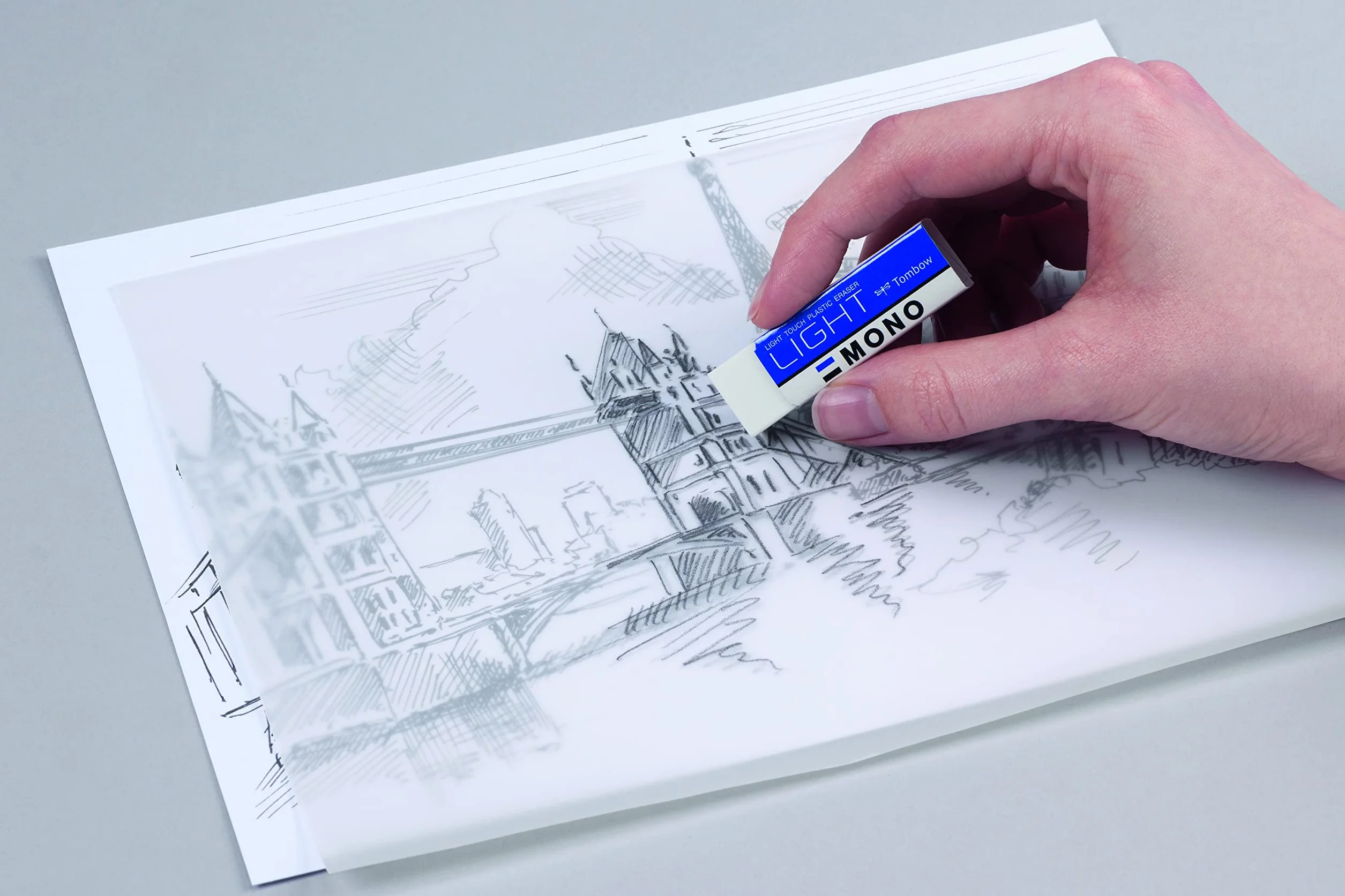 Tombow PE-LTS MONO light Gomma per cancellare carta delicata 13 g Bianco