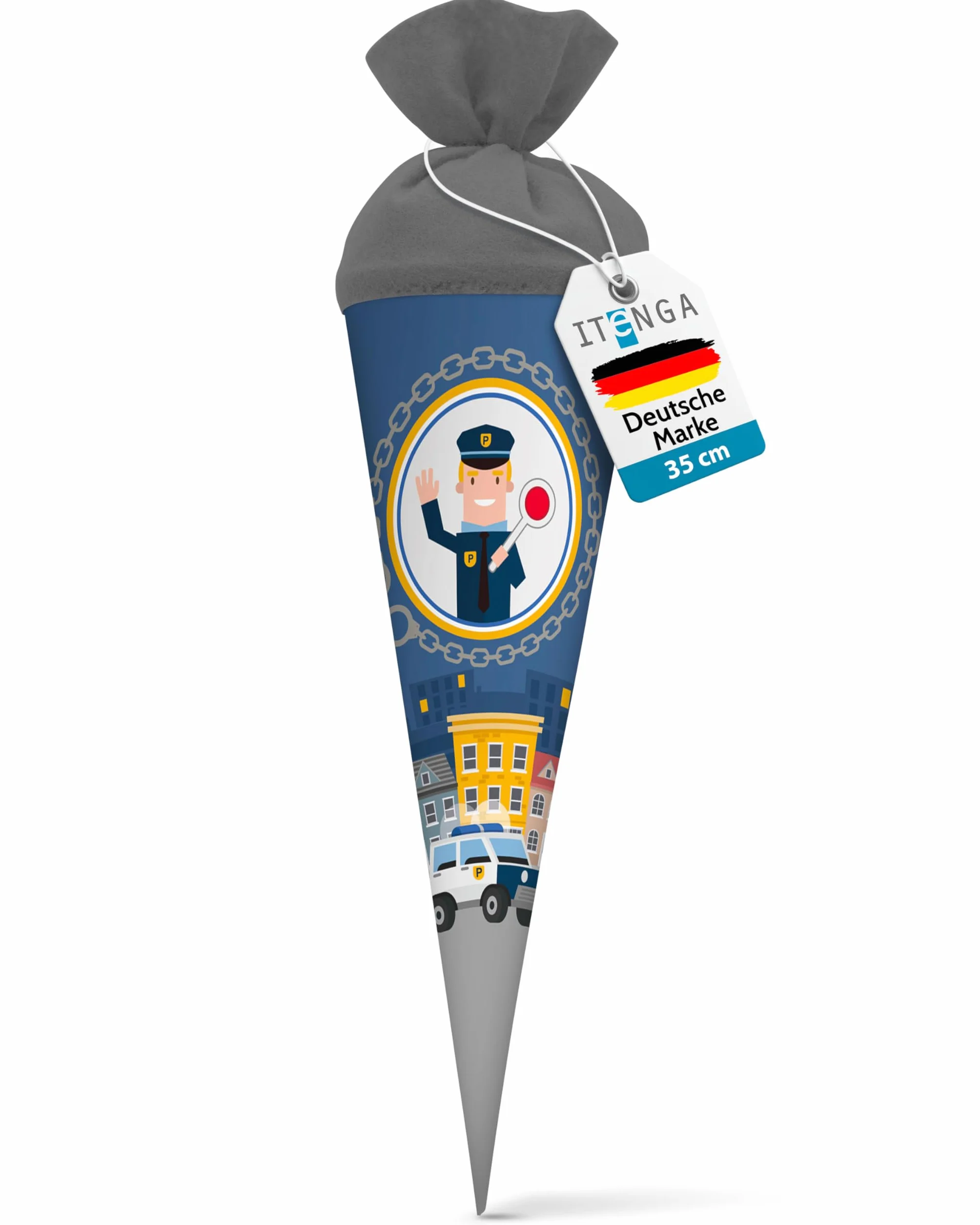 itenga Sacchetto regalo per bambini 35 cm polizia