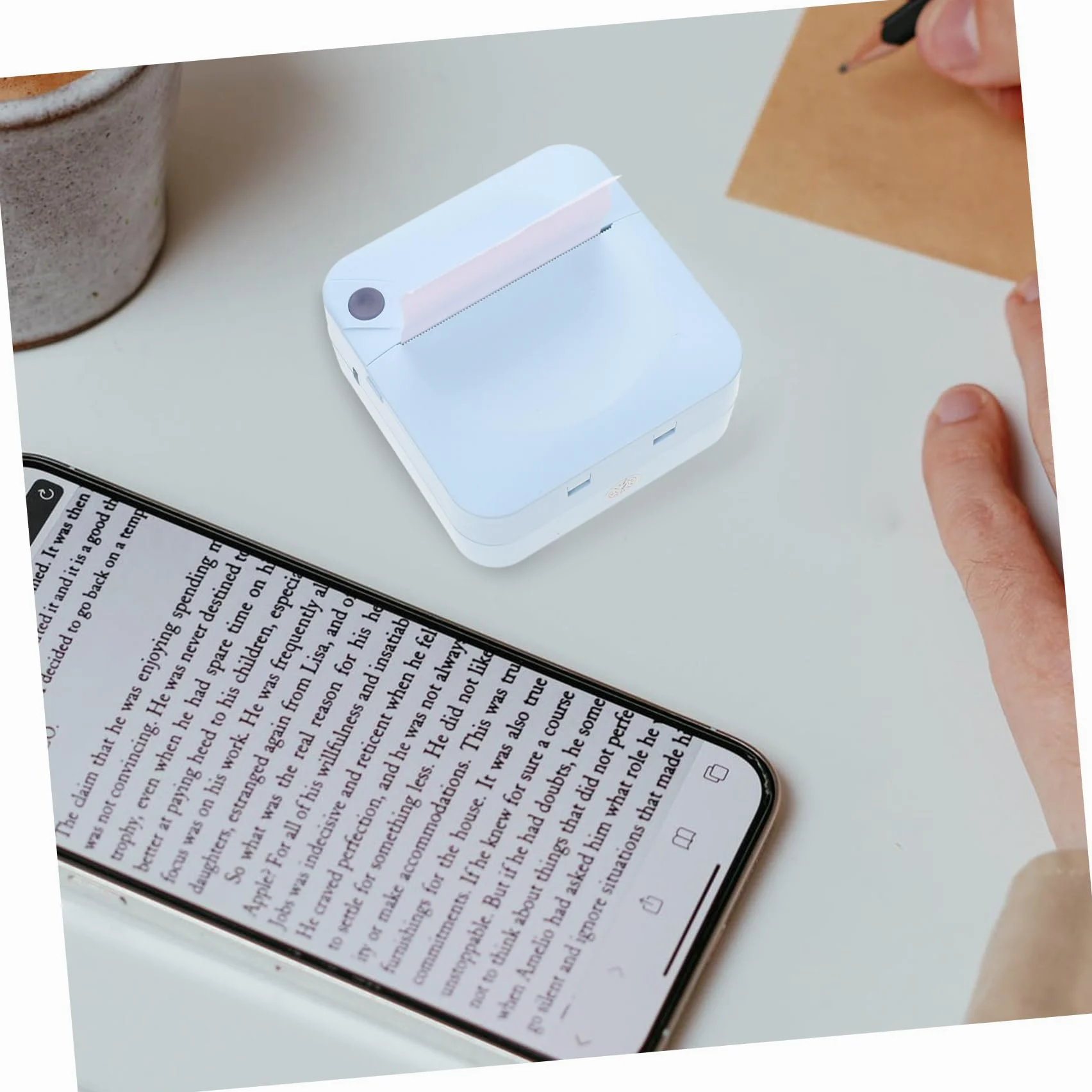 Veemoon Stampante Termica Portatile Etichettatrice Wireless Abs Ricaricabile per Ufficio Casa Studenti, Stampa Etichette Codici a Barre Foto Testo Grafica, Compatibile Smartphone, Colore