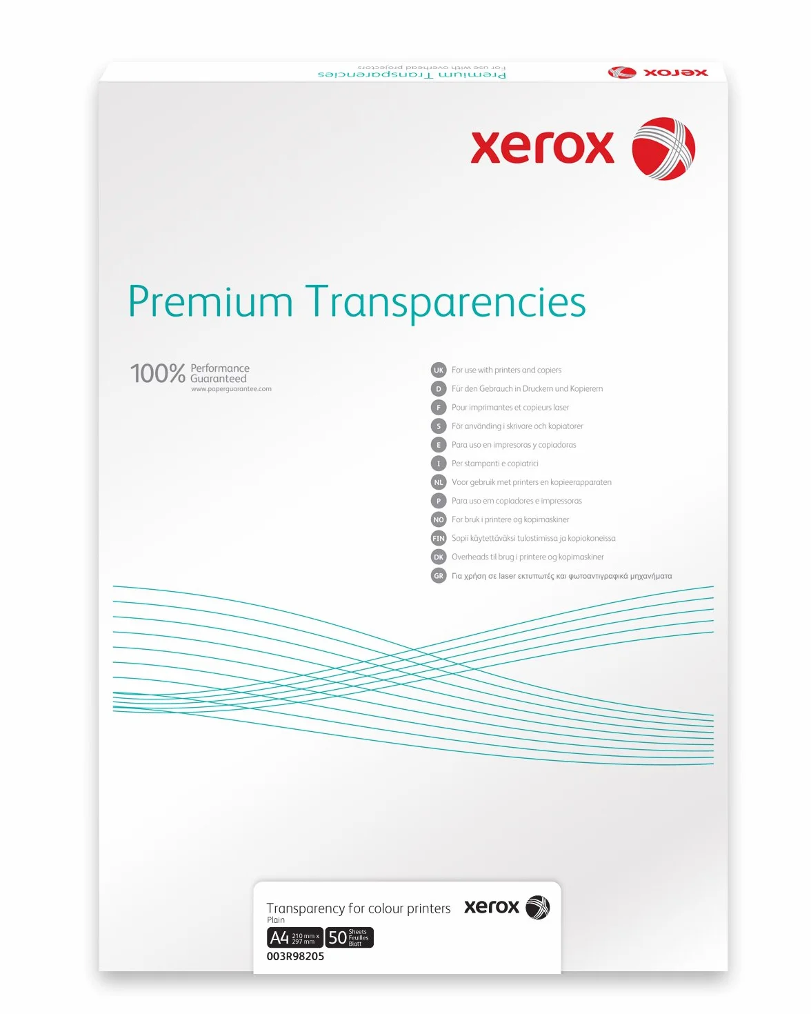 Xerox Foglio universale per retroproiettore DIN A4 50 sztuk laser a colori trasparente